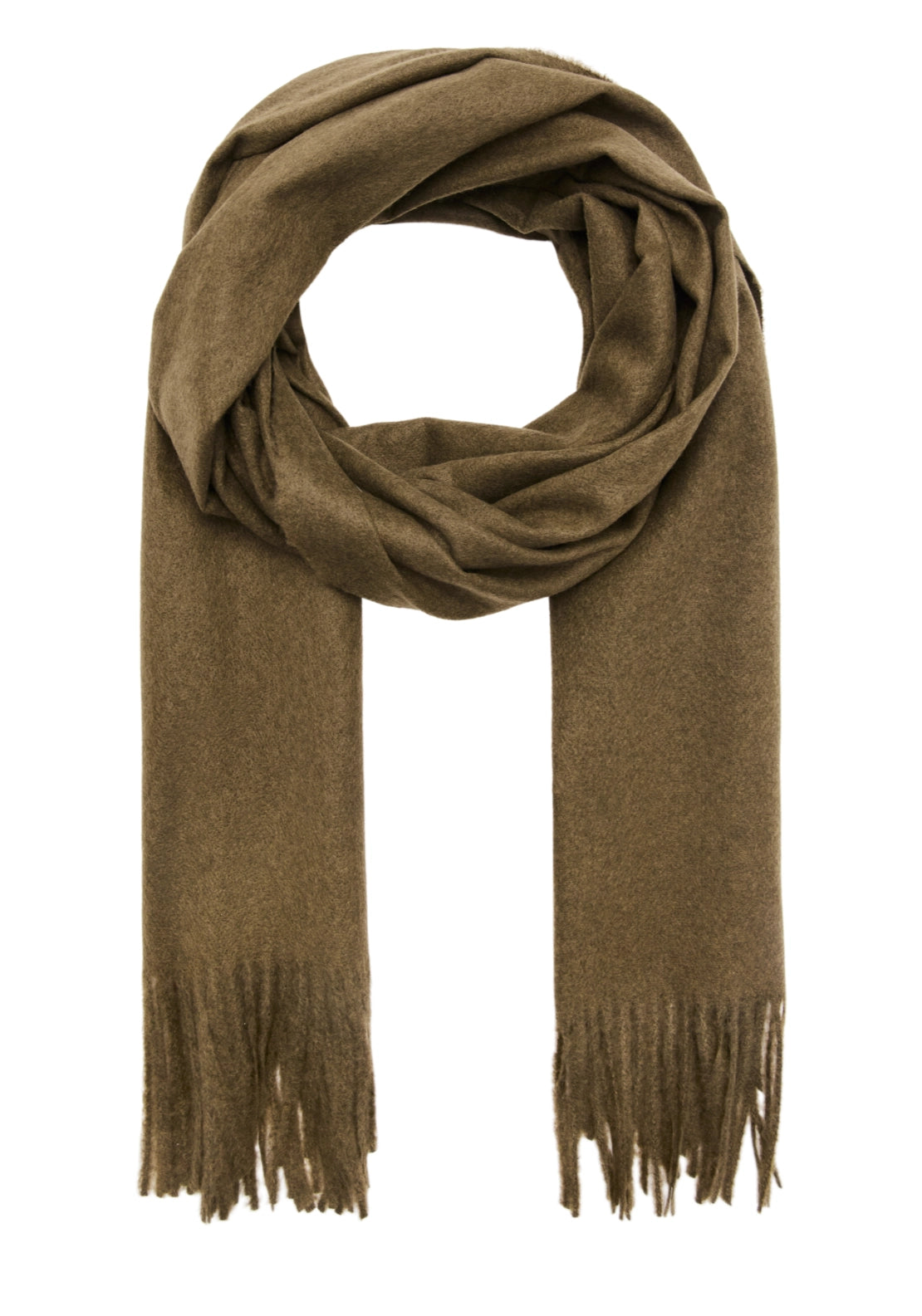 Fringed Edge Scarf - Green