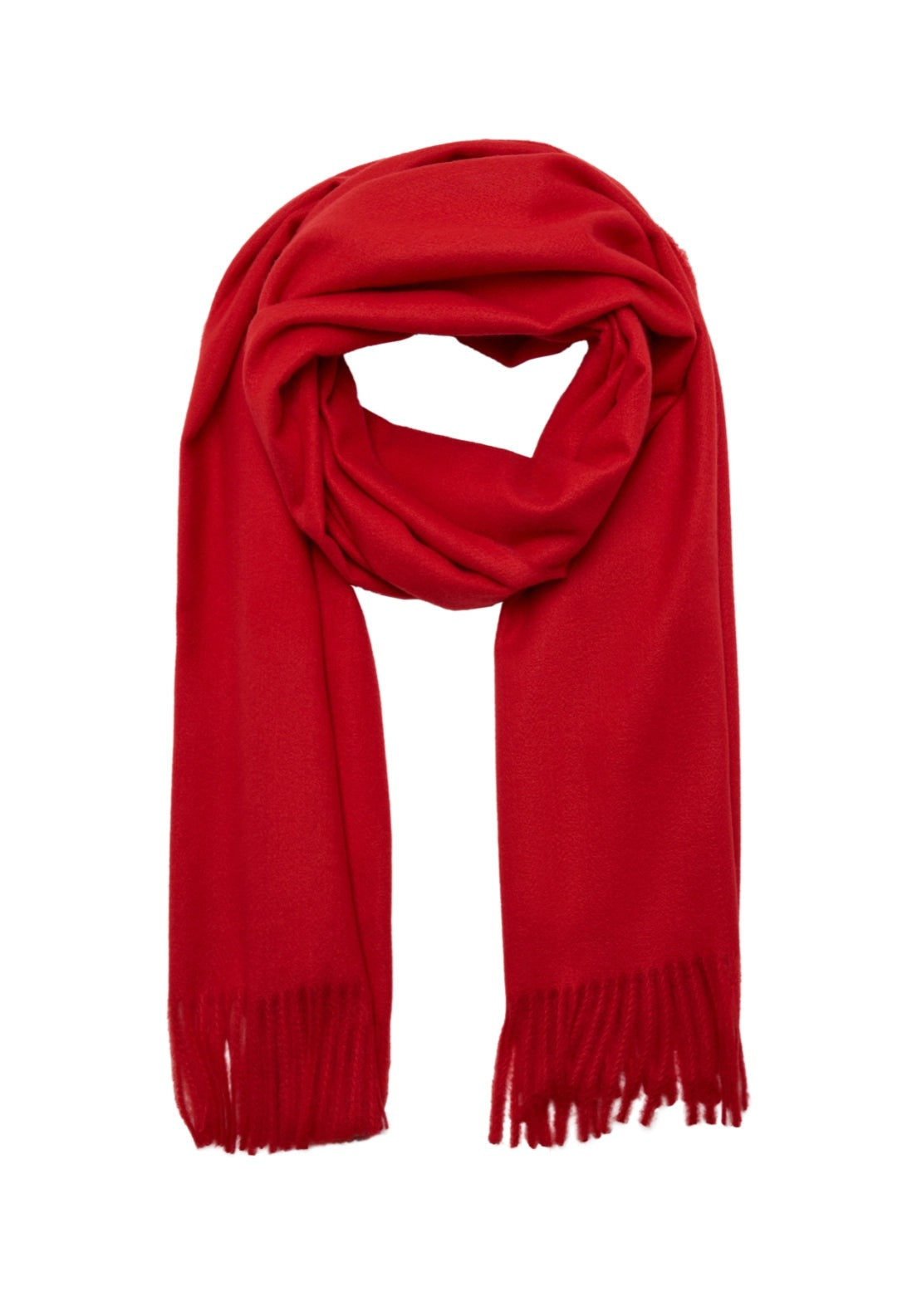 Mango Fringed Edge Plaid Scarf - Red 4 Shaws Department Stores
