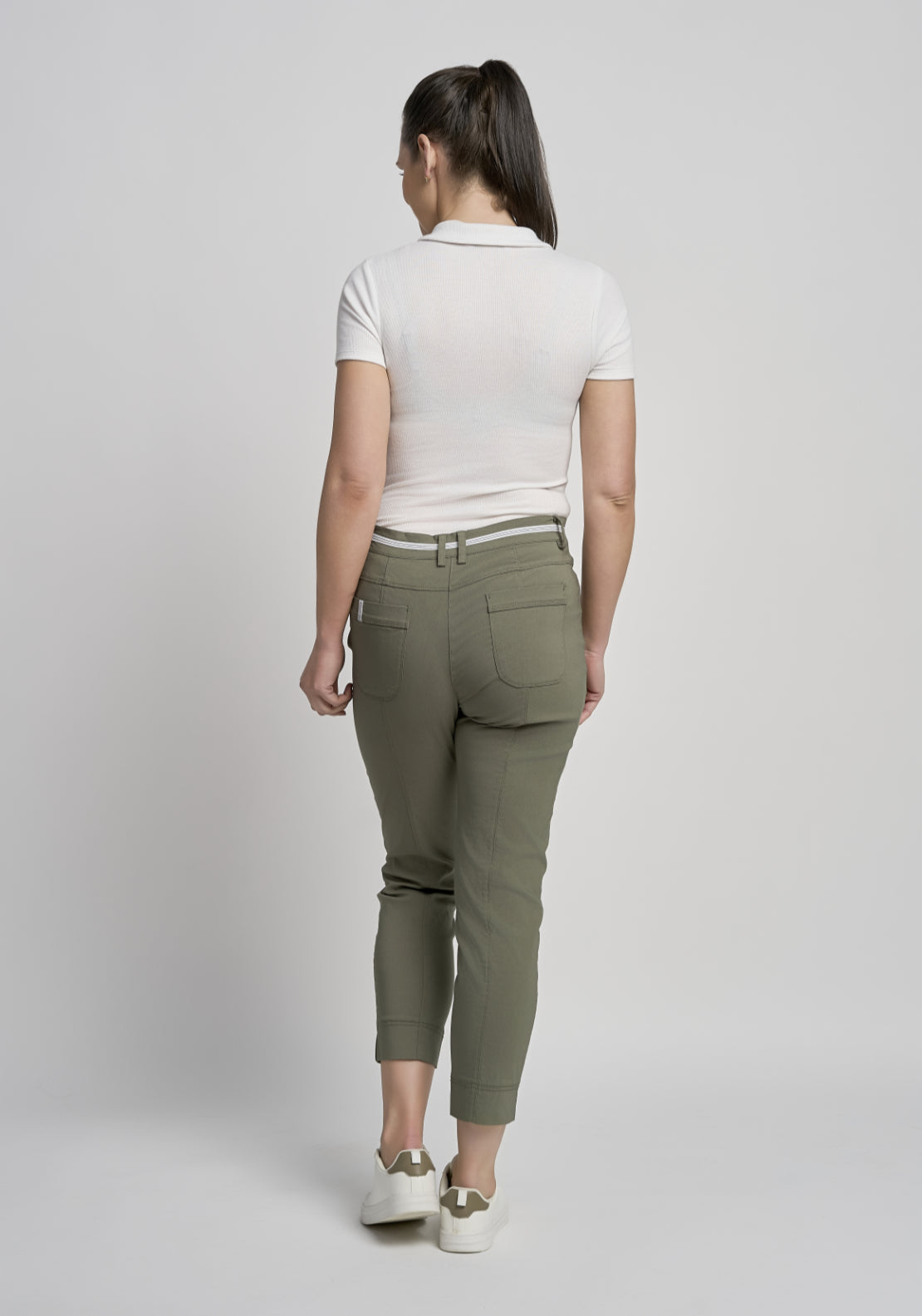 Ribbon Waistband Trouser - Green