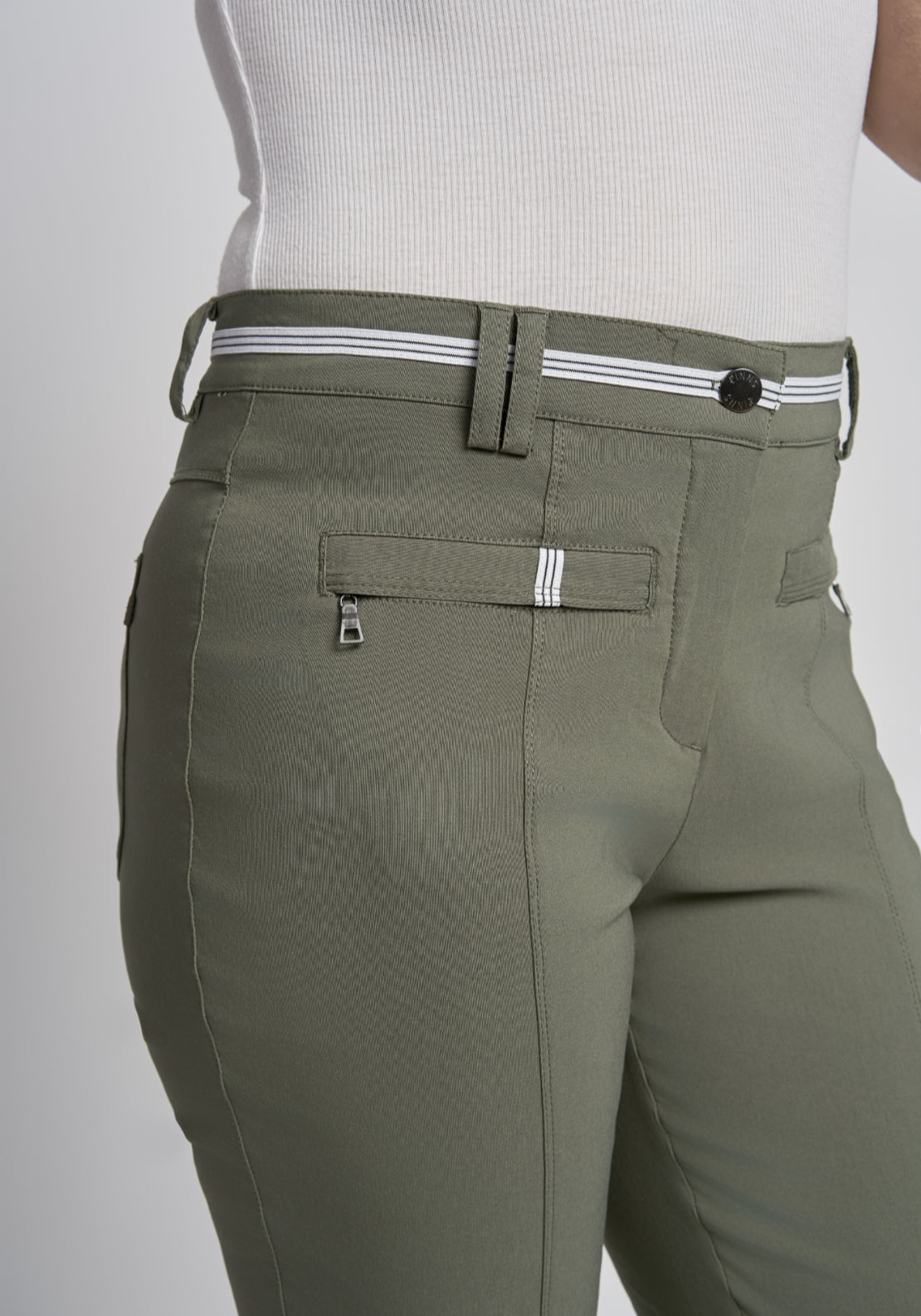 Ribbon Waistband Trouser - Green