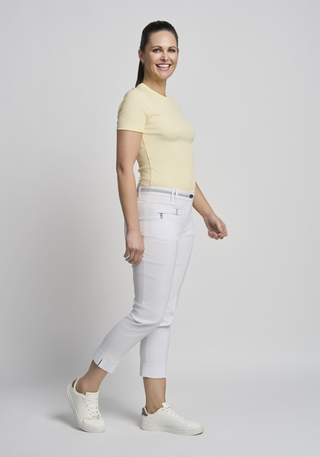 Ribbon Waistband Trouser - White