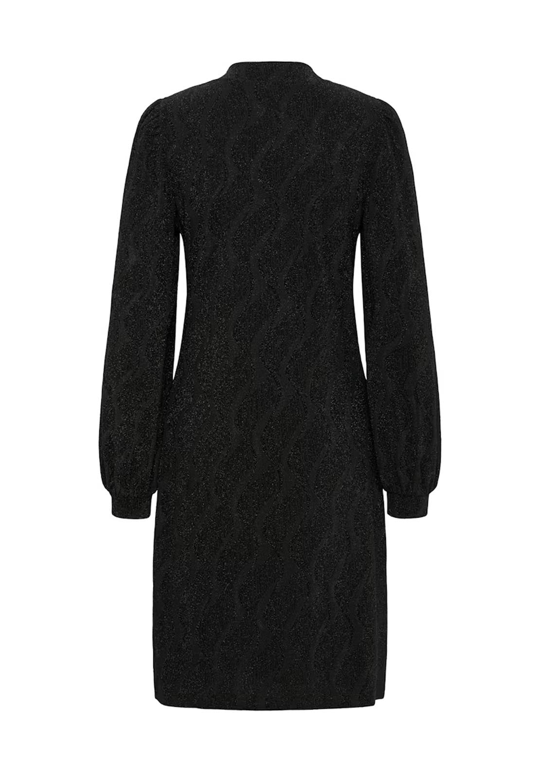 Fransa Avalon Dress - Black Jacquard 7 Shaws Department Stores