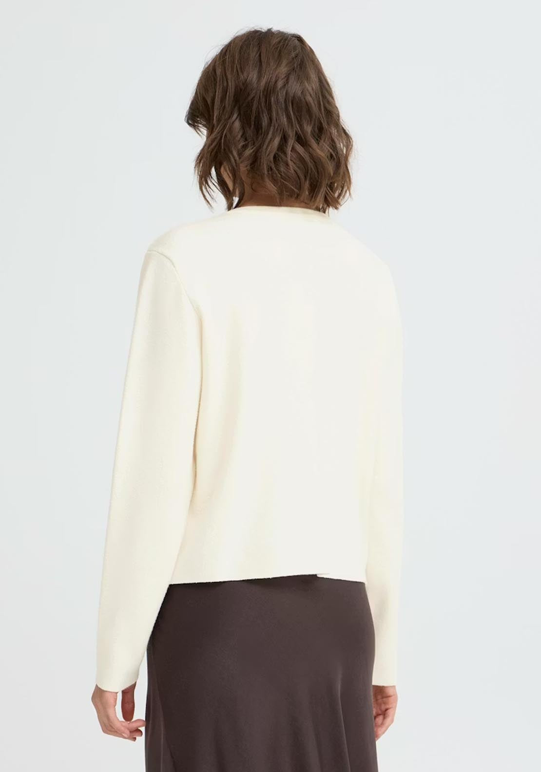 Fransa Sally Cardigan - White 2 Shaws Department Stores