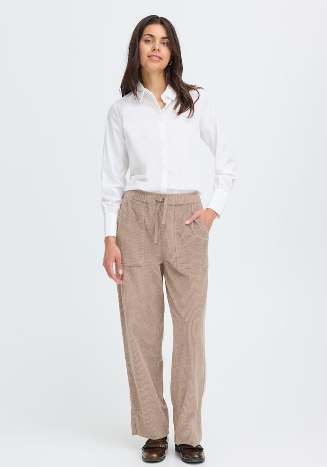 Fransa Salomi Trousers - Moon Rock 5 Shaws Department Stores
