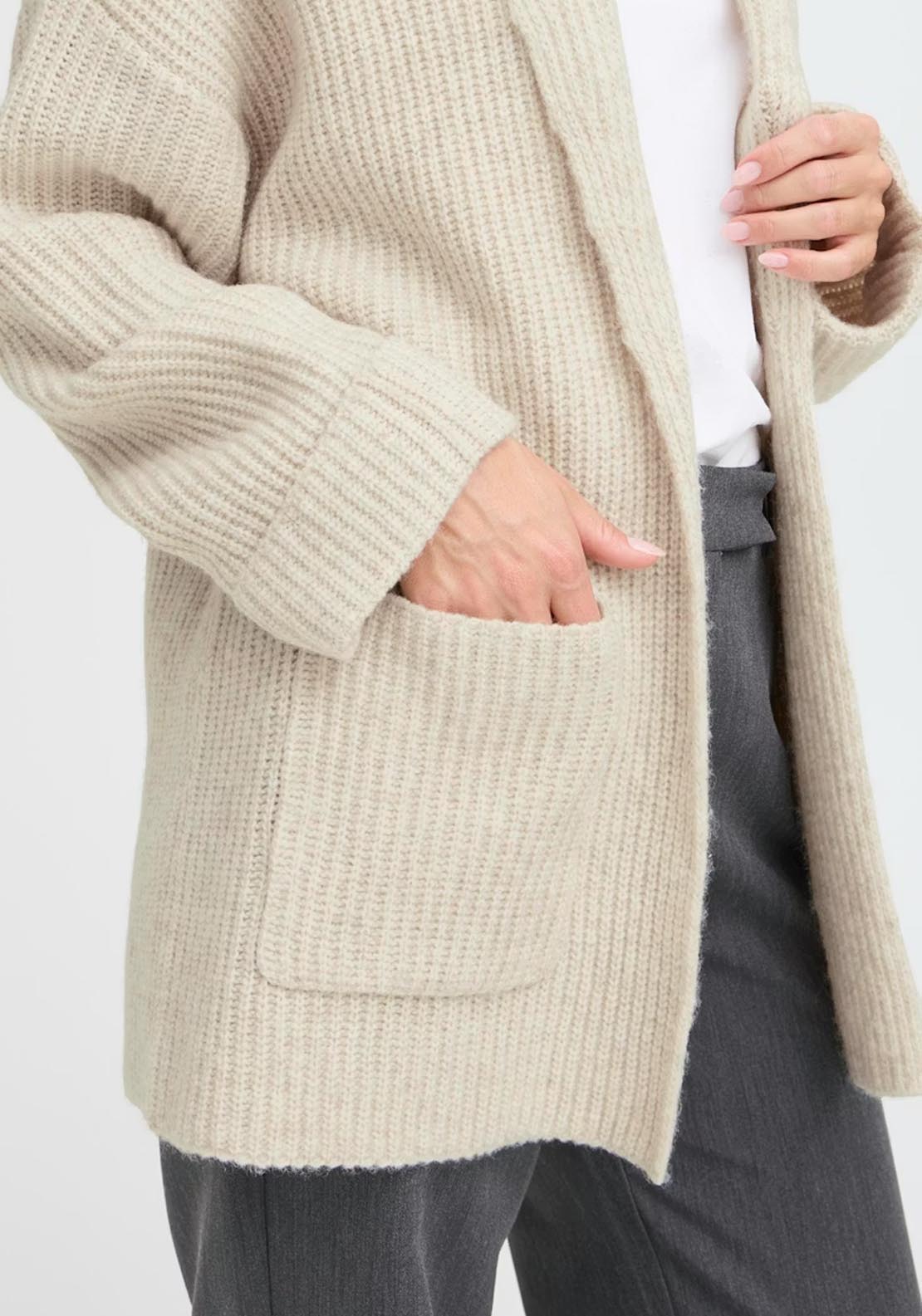 Fransa Beverly Cardigan - Oatmeal Melange 4 Shaws Department Stores