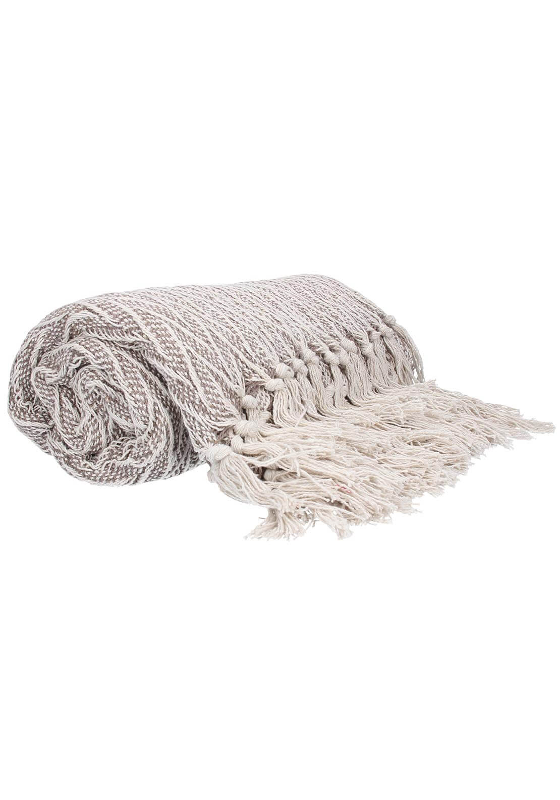 Gisella Graham Chevron Knitted Throw - Beige 1 Shaws Department Stores