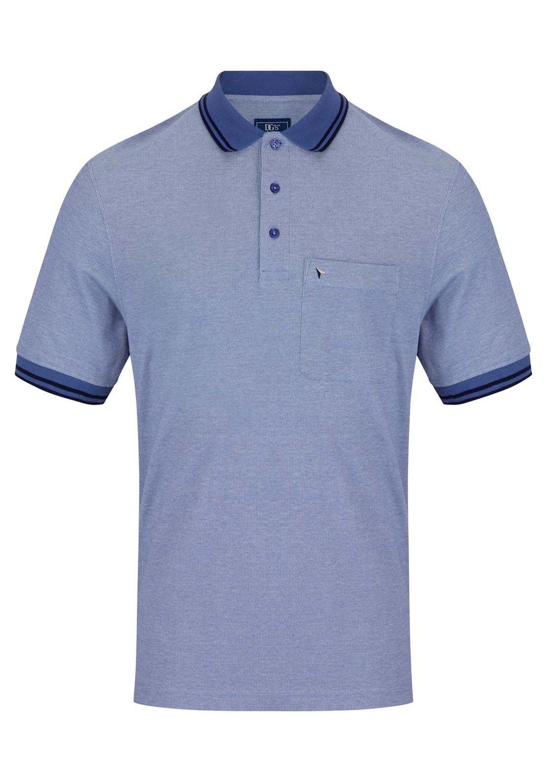 Drifter Short Sleeve Polo Shirt - Blue/gry 1 Shaws Department Stores