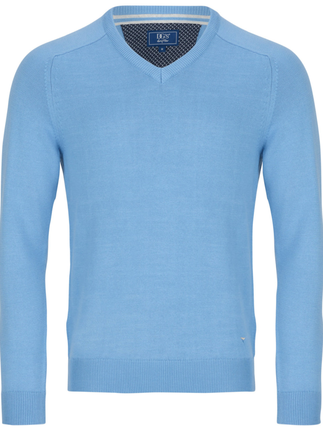 Drifter Long Sleeve V Neck Sweater - Blue 1 Shaws Department Stores