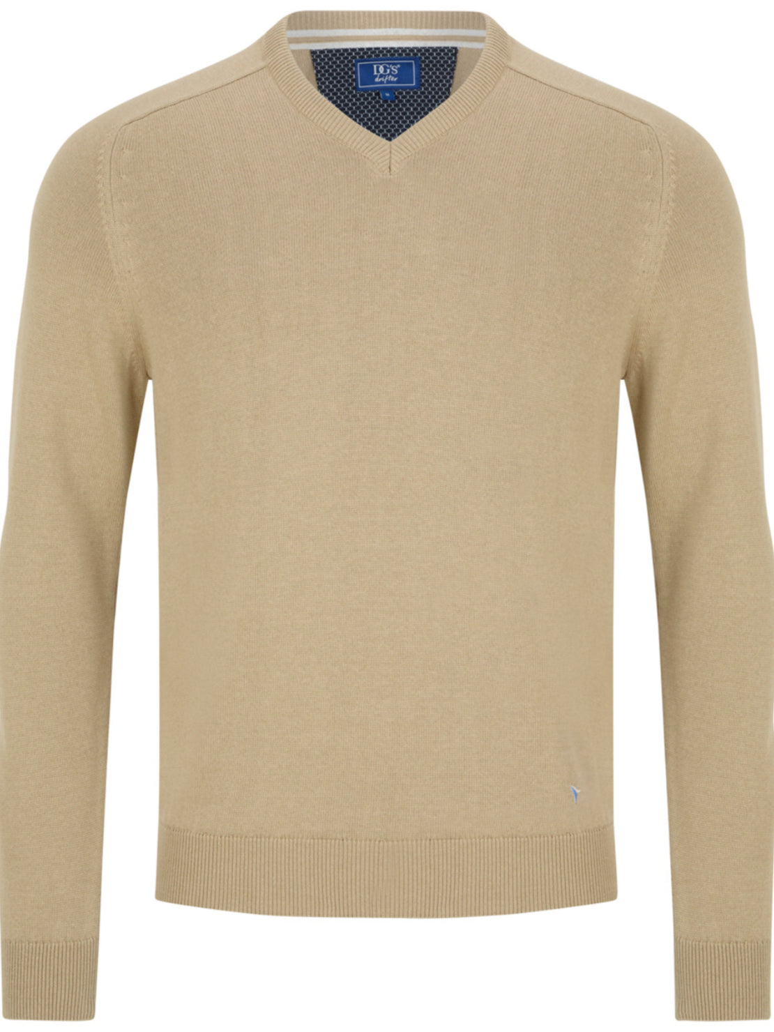 Drifter Long Sleeve V Neck Sweater - New Sand 1 Shaws Department Stores