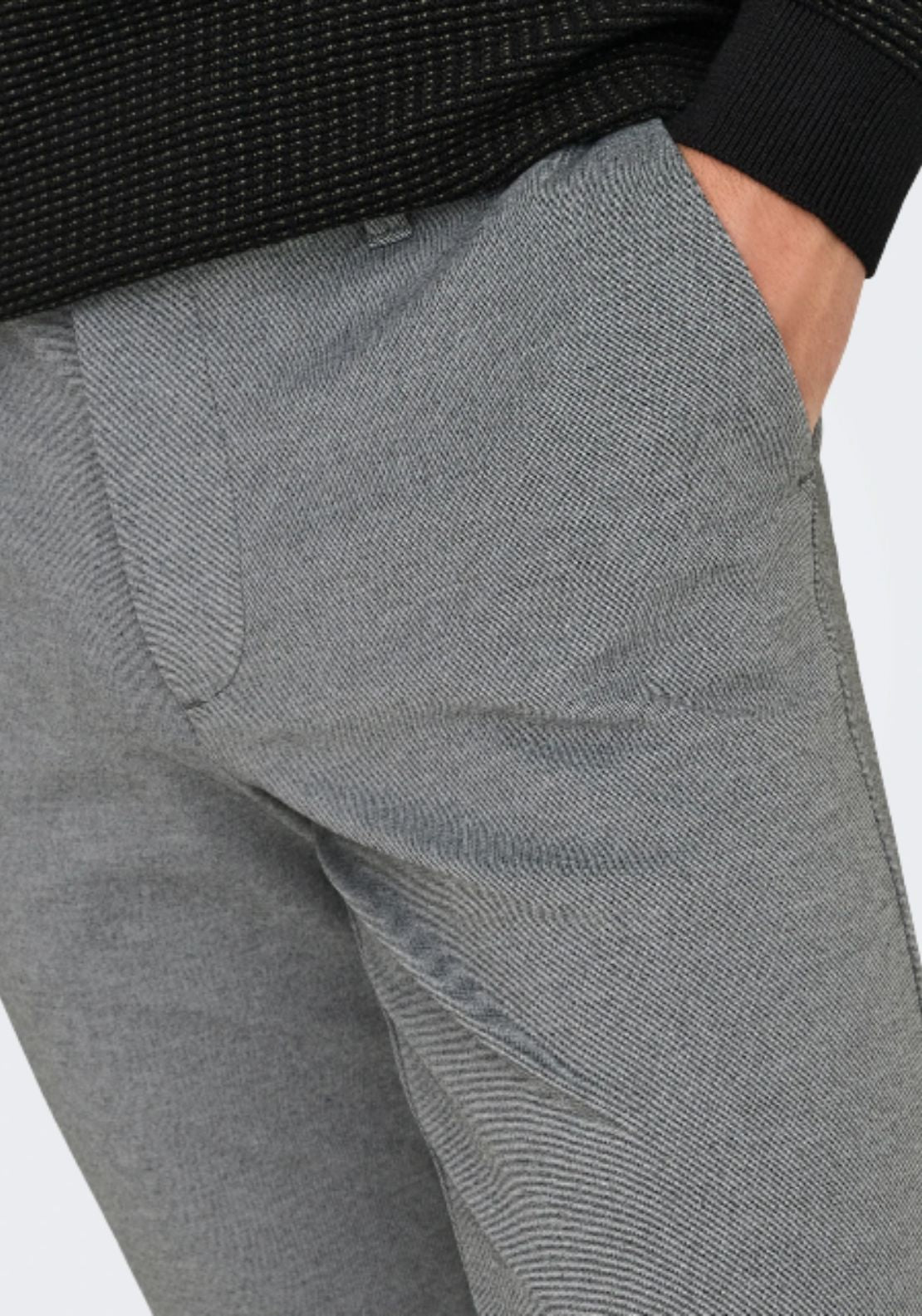 Only & Sons Mark Slim Fit Chino Trousers - Grey 3 Shaws Department Stores