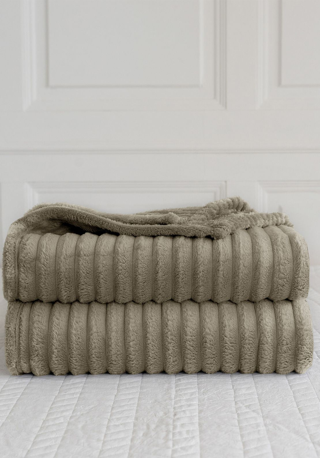 The Home Collection Ribbed Throw 220 x 240 cm - Nude 3 Shaws Department Stores