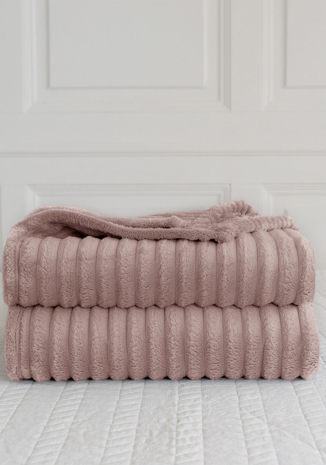 The Home Collection Ribbed Throw 220 x 240 cm - Pink 3 Shaws Department Stores