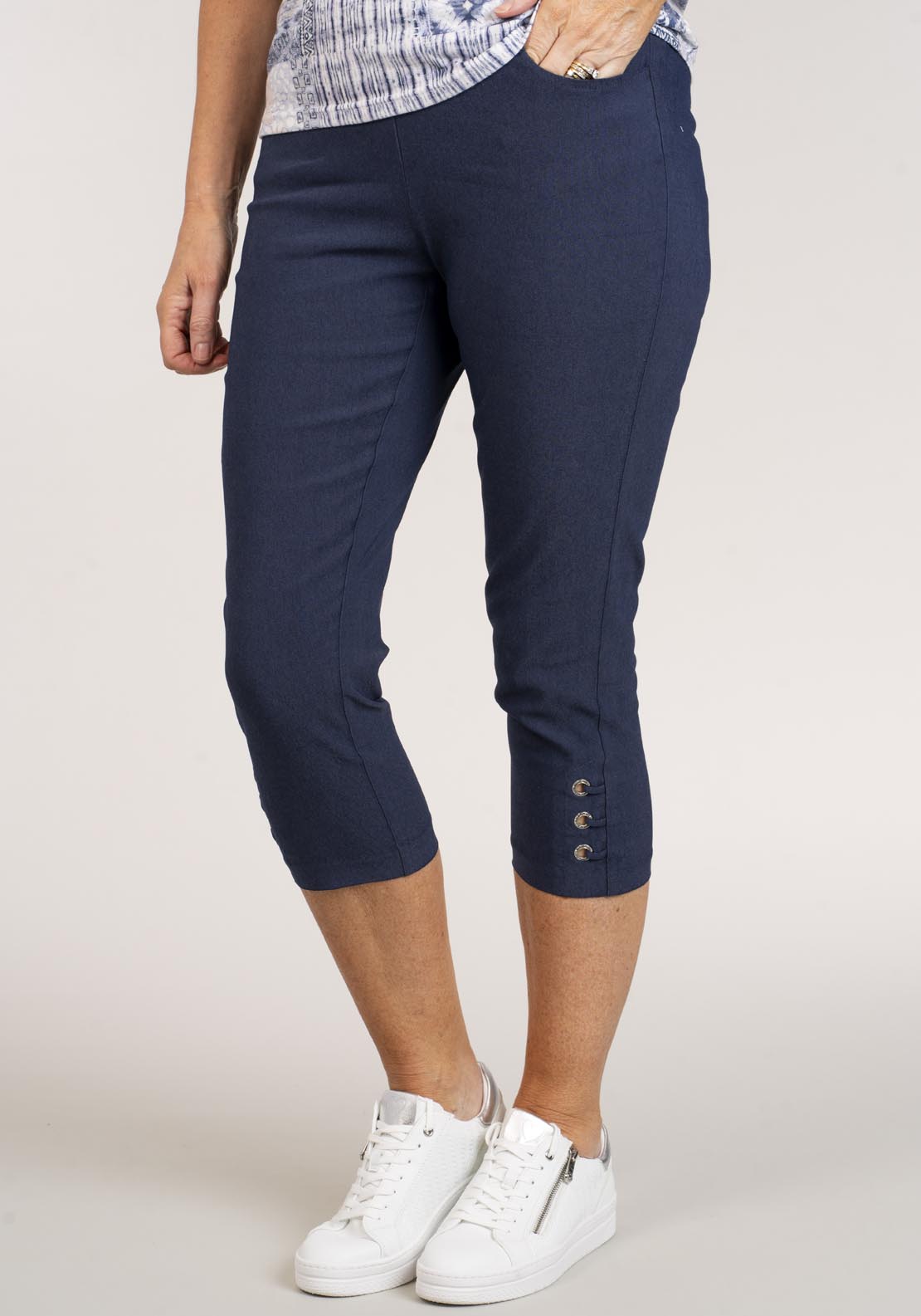 Tea Lane Diamond Loop Crop - Blue 2 Shaws Department Stores