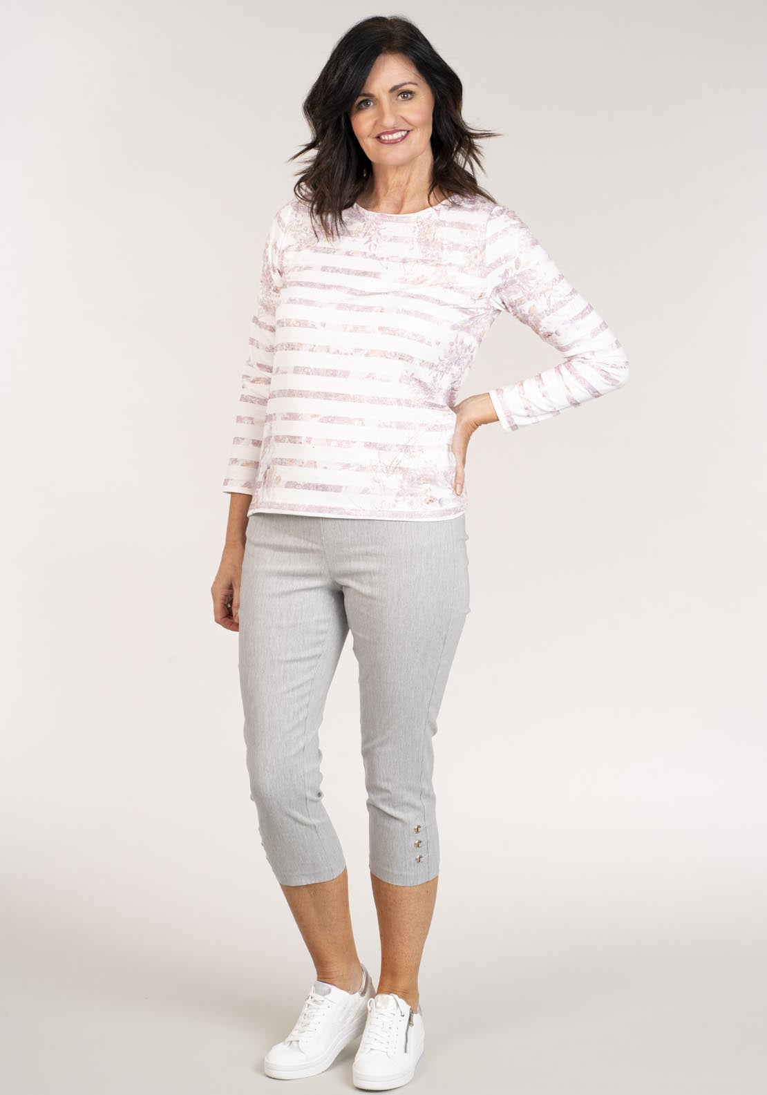 Tea Lane Diamond Loop Crop - Grey 1 Shaws Department Stores