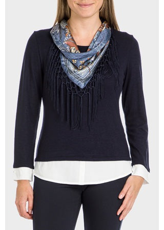 T-Shirt With Silk Scarf – Shaws - Main Image