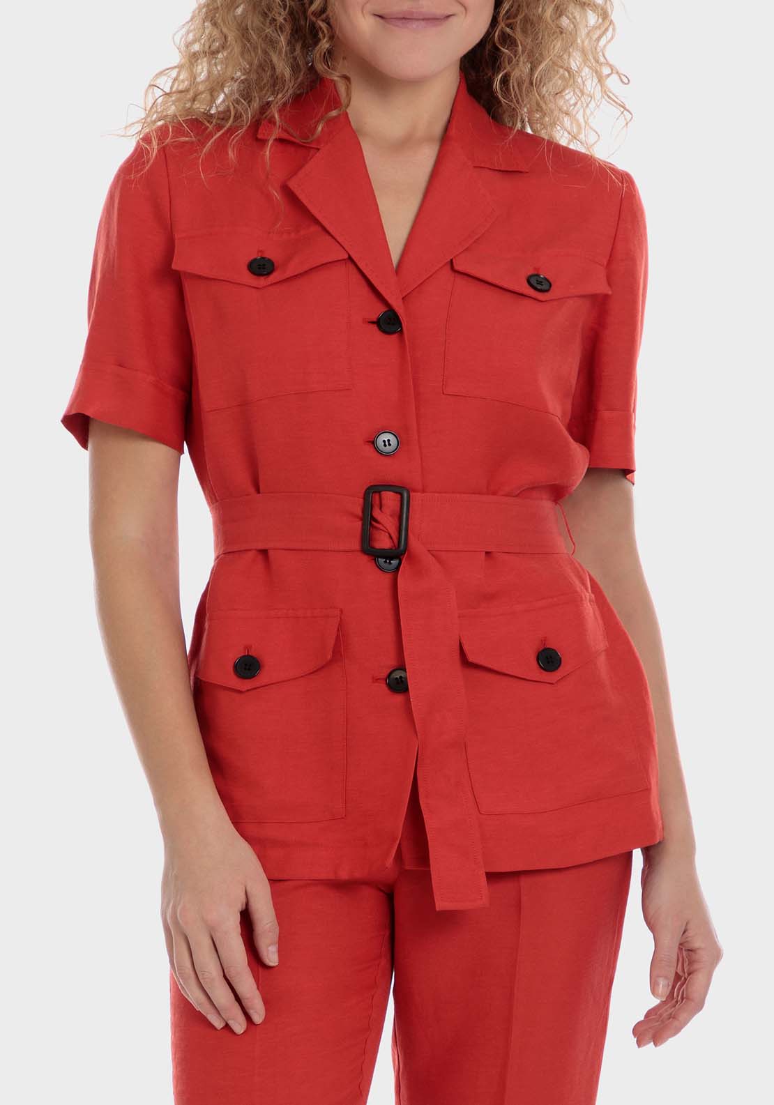 Punt Roma Jacket With Pockets - Red 2 Shaws Department Stores