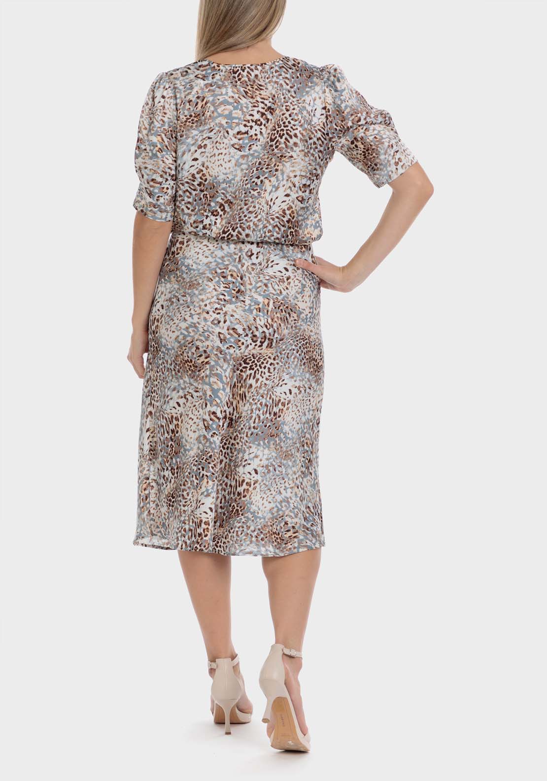 Punt Roma Animal Print Blouse - Beige 5 Shaws Department Stores