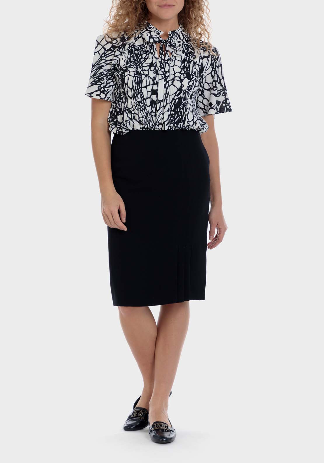 Punt Roma Pleated Printed Blouse 5 Shaws Department Stores