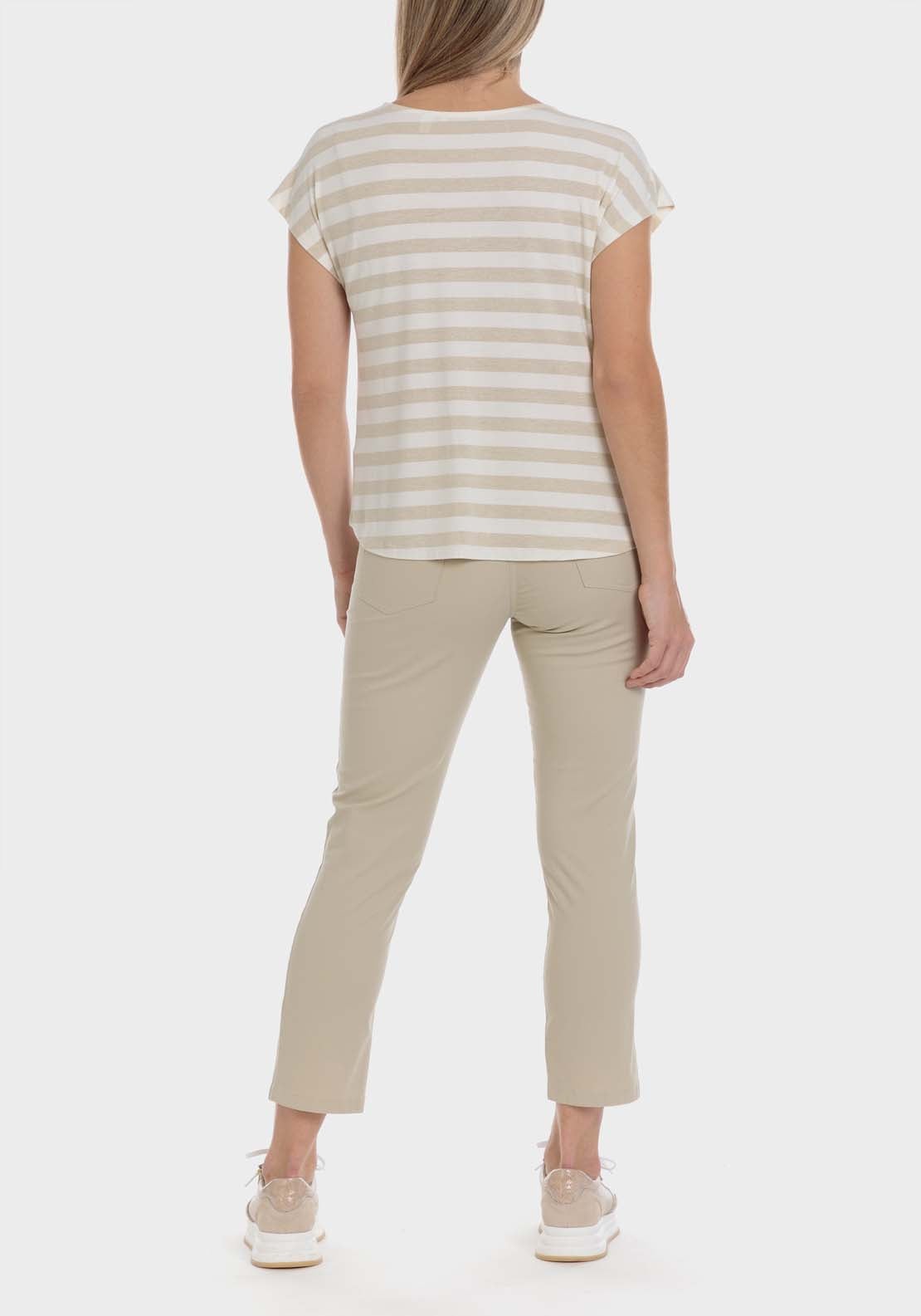 Punt Roma Metallic Thread T-Shirt - Beige 4 Shaws Department Stores