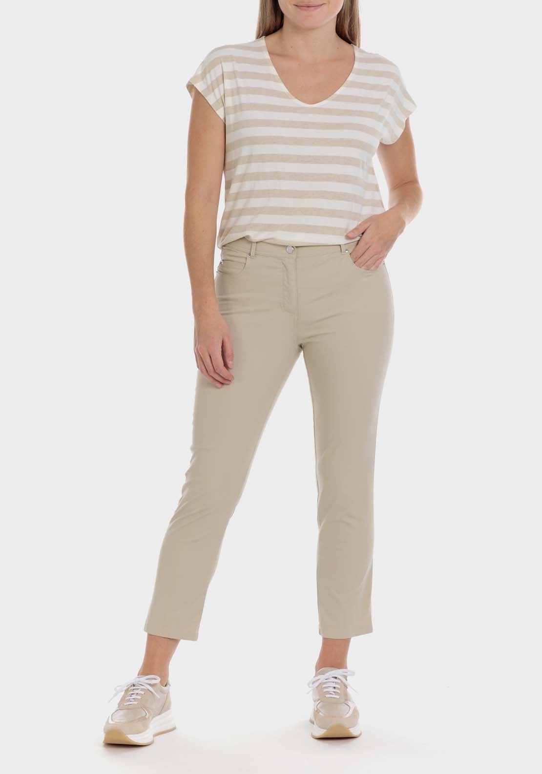 Punt Roma Metallic Thread T-Shirt - Beige 3 Shaws Department Stores