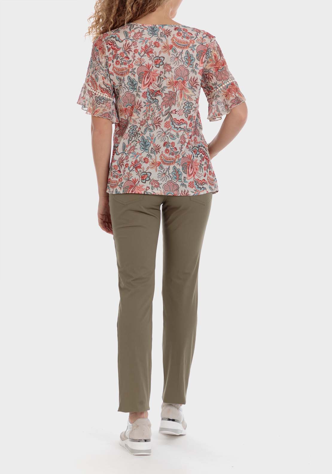 Punt Roma Printed Plumetti T-Shirt - Beige 4 Shaws Department Stores