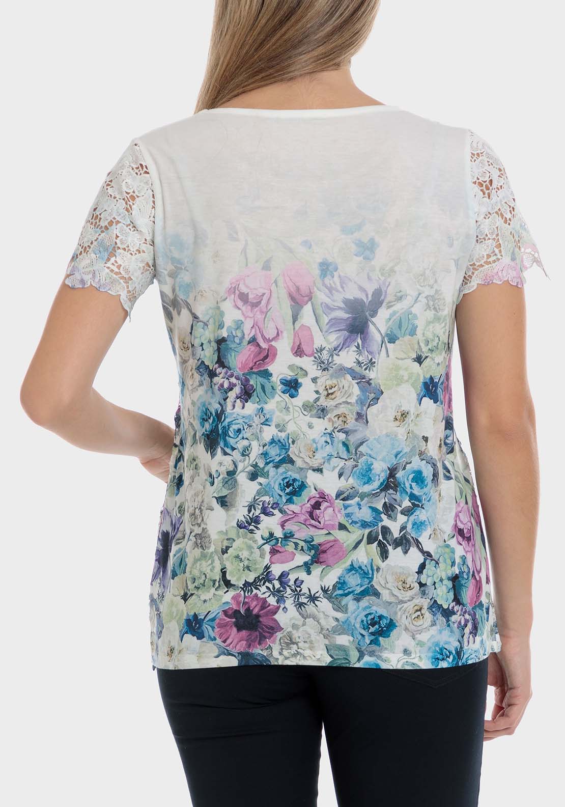 Punt Roma Printed Crochet T-Shirt 2 Shaws Department Stores