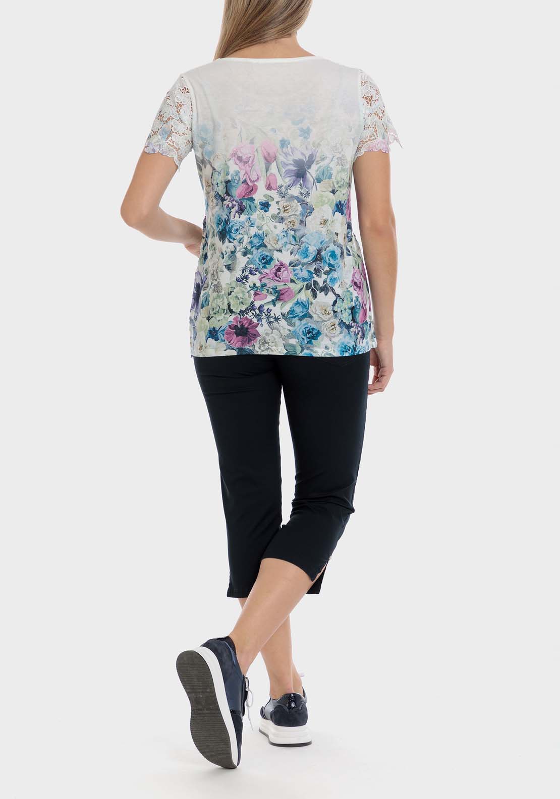Punt Roma Printed Crochet T-Shirt 4 Shaws Department Stores