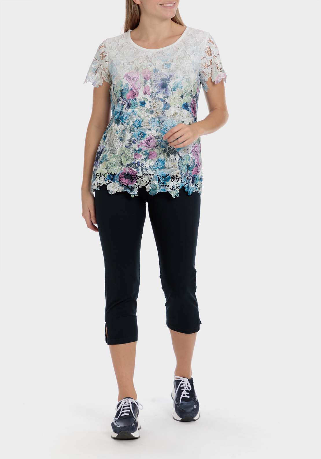 Punt Roma Printed Crochet T-Shirt 3 Shaws Department Stores