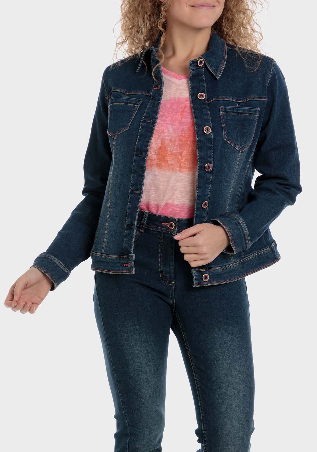 Punt Roma Denim Topstitch Jacket 1 Shaws Department Stores