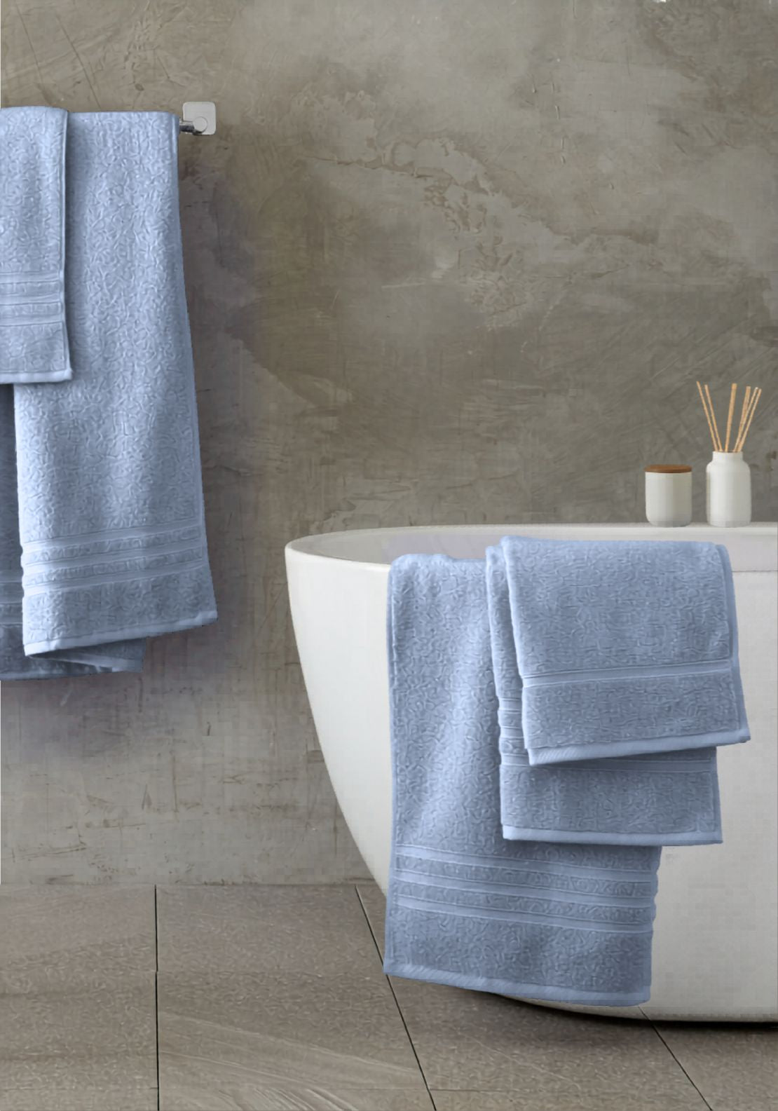 Catherine Lansfield 100% Cotton Zero Twist Towel 450gsm - Blue 1 Shaws Department Stores