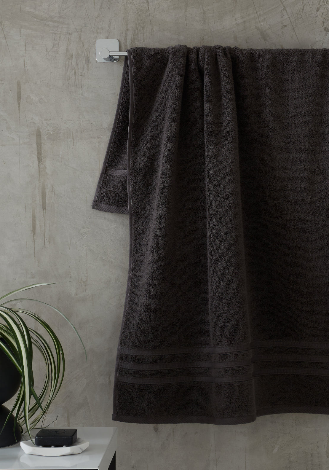 Catherine Lansfield 100% Cotton Zero Twist Towel 450gsm - Grey 2 Shaws Department Stores