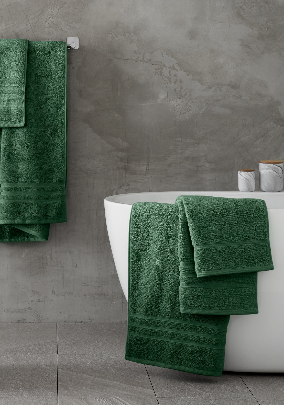 Catherine Lansfield 100% Cotton Zero Twist Towel 450gsm - Green 1 Shaws Department Stores