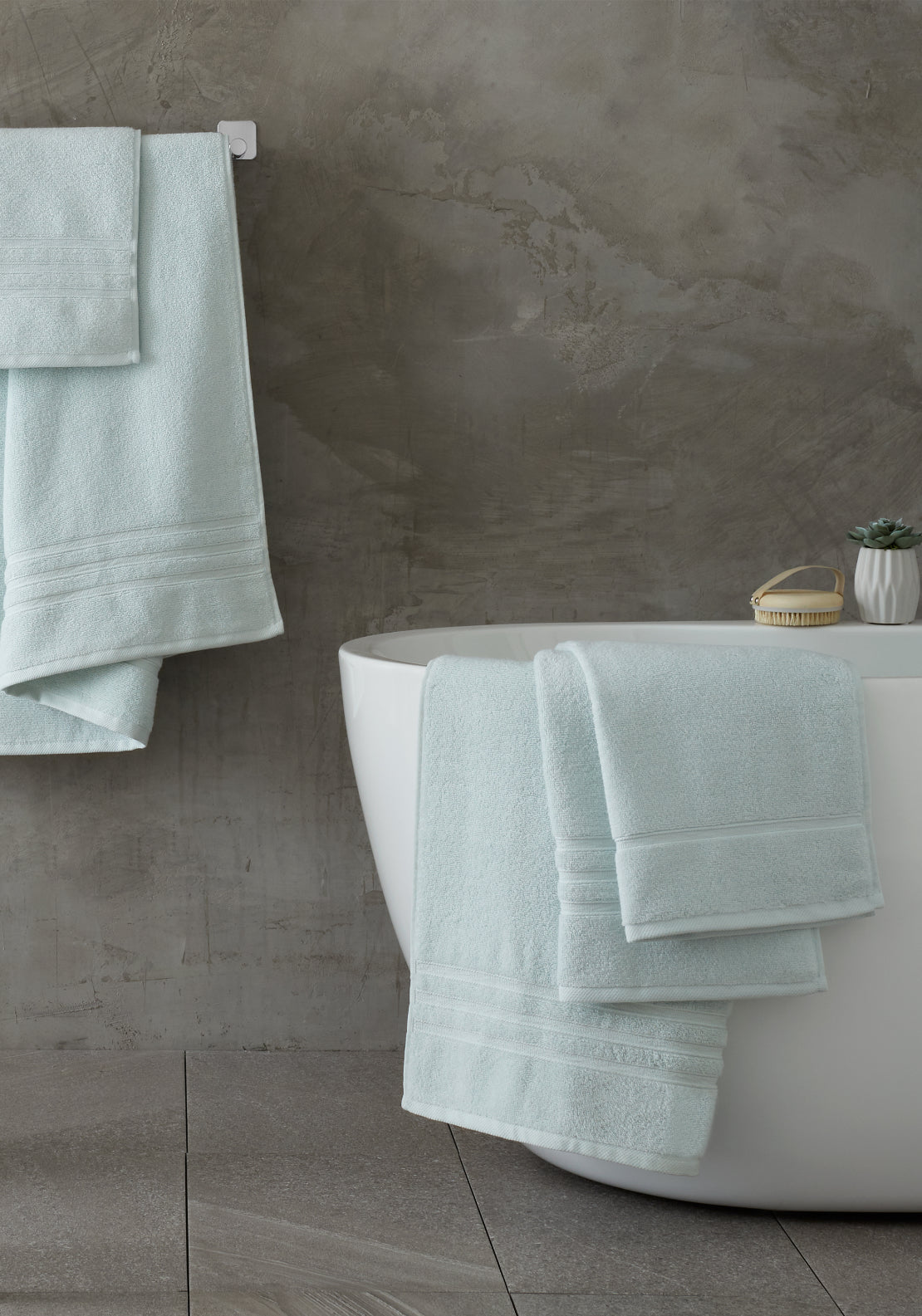 Catherine Lansfield 100% Cotton Zero Twist Towel 450gsm - Blue 1 Shaws Department Stores