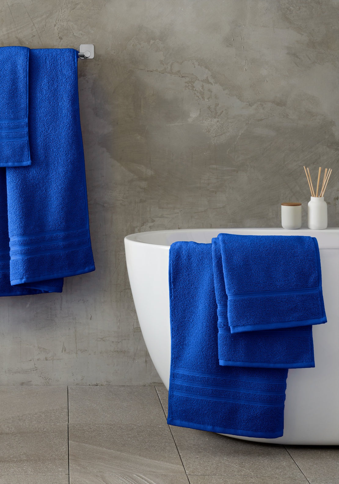 Catherine Lansfield 100% Cotton Zero Twist Towel 450gsm - Blue 1 Shaws Department Stores