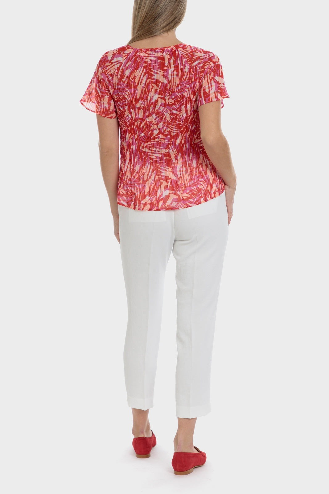 Punt Roma Pleated Top - Red 4 Shaws Department Stores