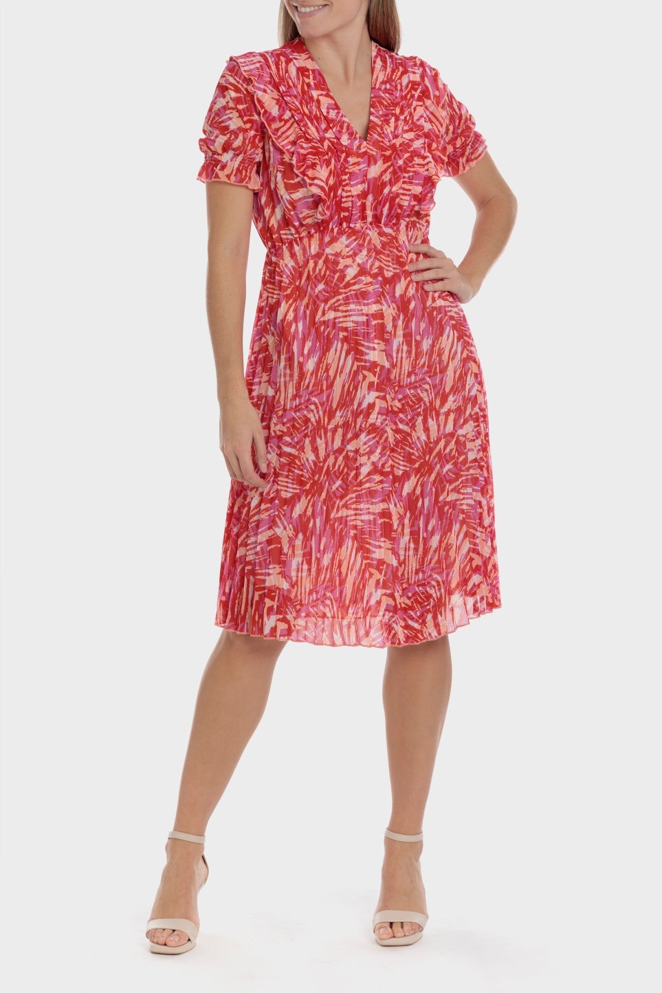 Punt Roma Printed Dress - Red 1 Shaws Department Stores