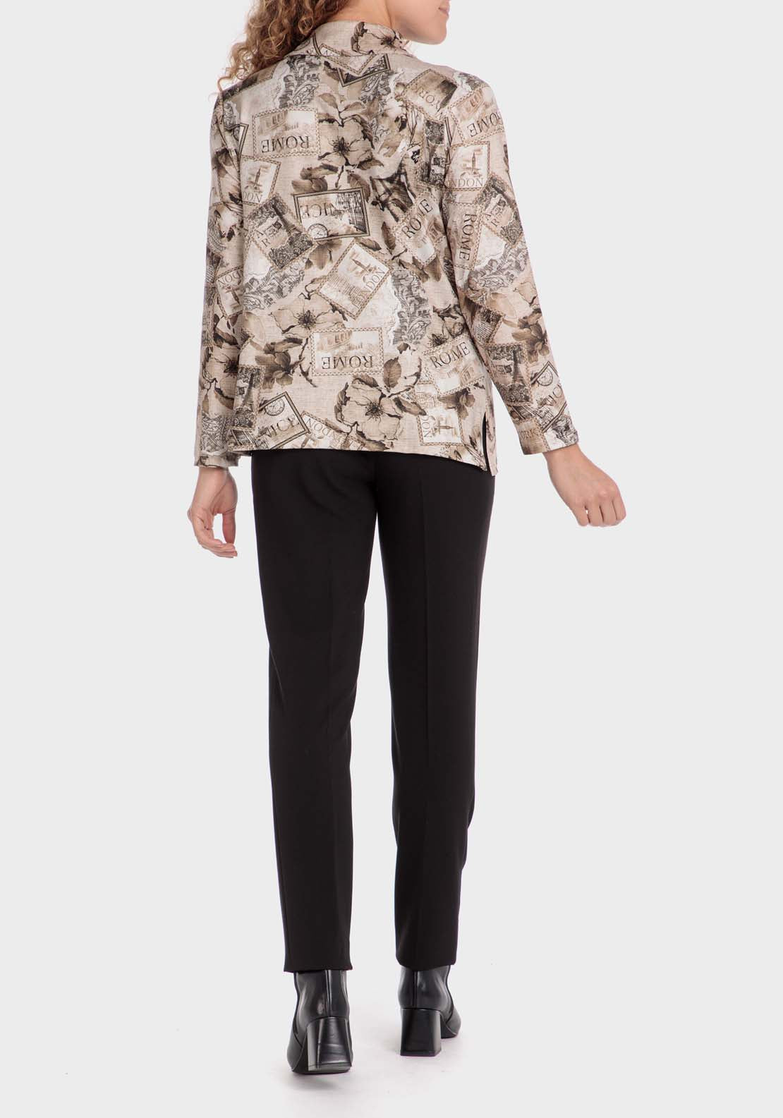 Punt Roma Printed Polo - Beige 4 Shaws Department Stores