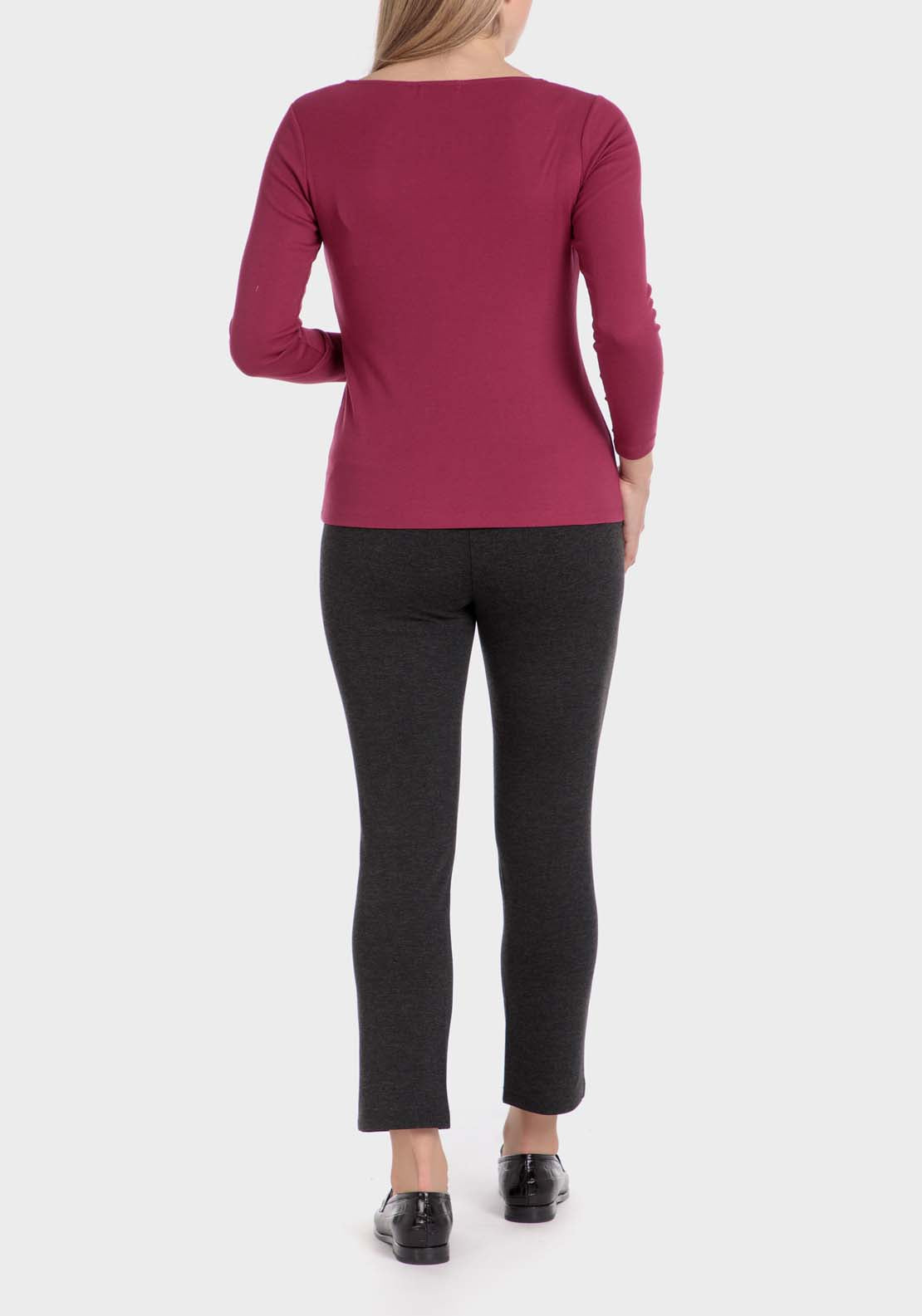 Punt Roma Basic T-Shirt With Gemstones - Red Pomegranate 4 Shaws Department Stores