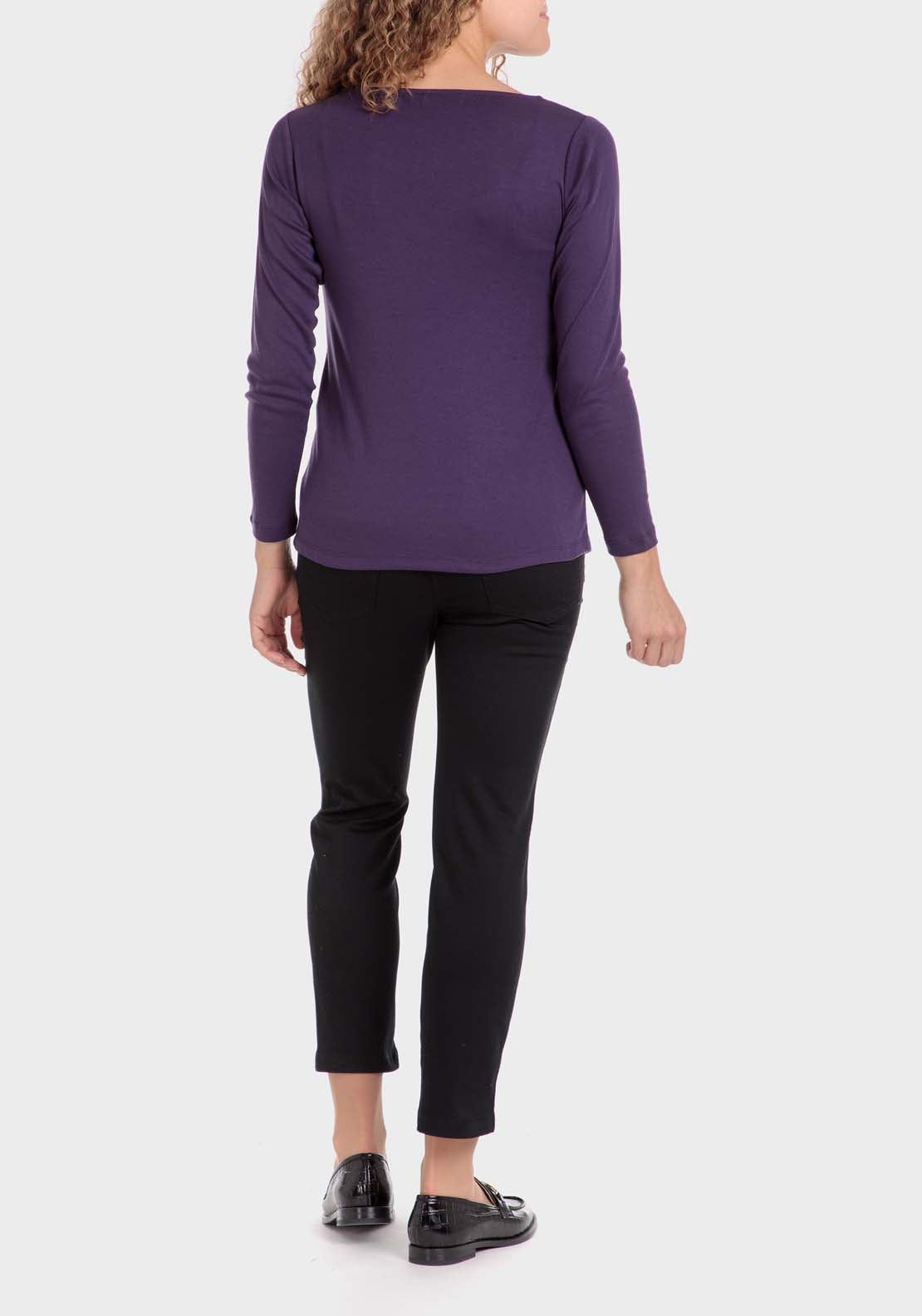 Punt Roma Basic T-Shirt With Gemstones - Purple 4 Shaws Department Stores