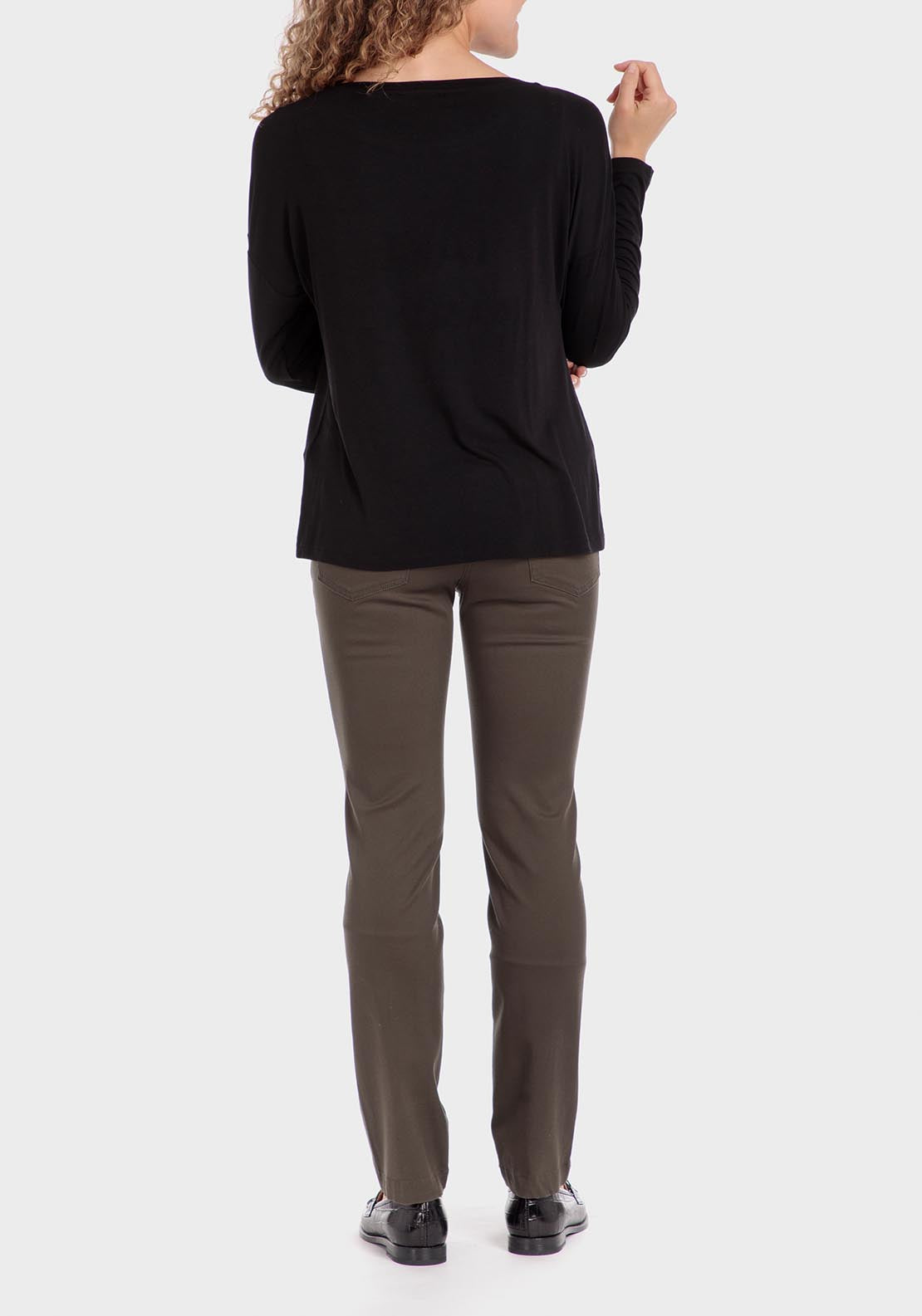 Punt Roma T-shirt with gemstones - Black 1 Shaws Department Stores