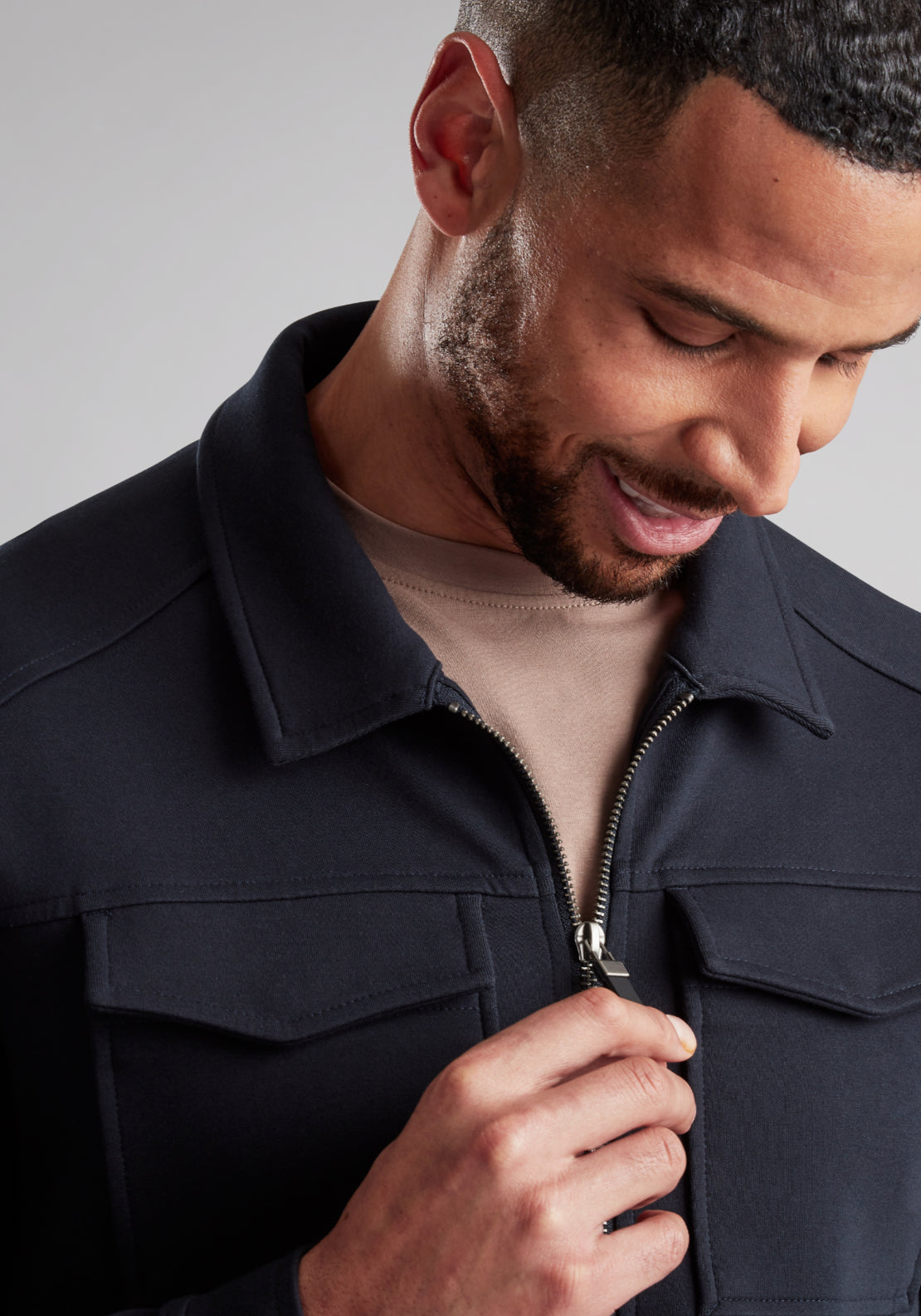 Vedoneire Interlock Jacket - Navy 3 Shaws Department Stores