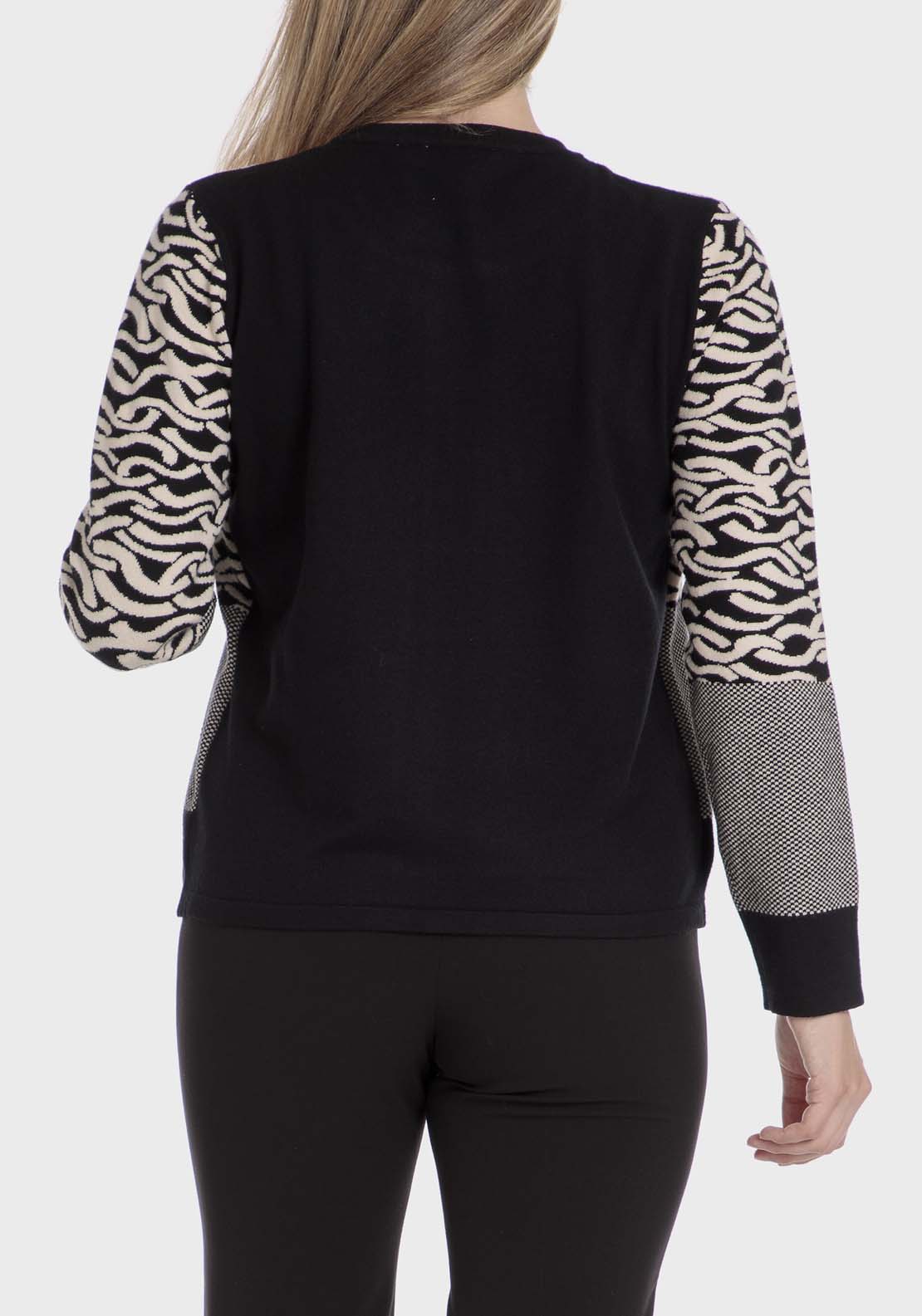Punt Roma Faux Knitted Twinset - Black 2 Shaws Department Stores