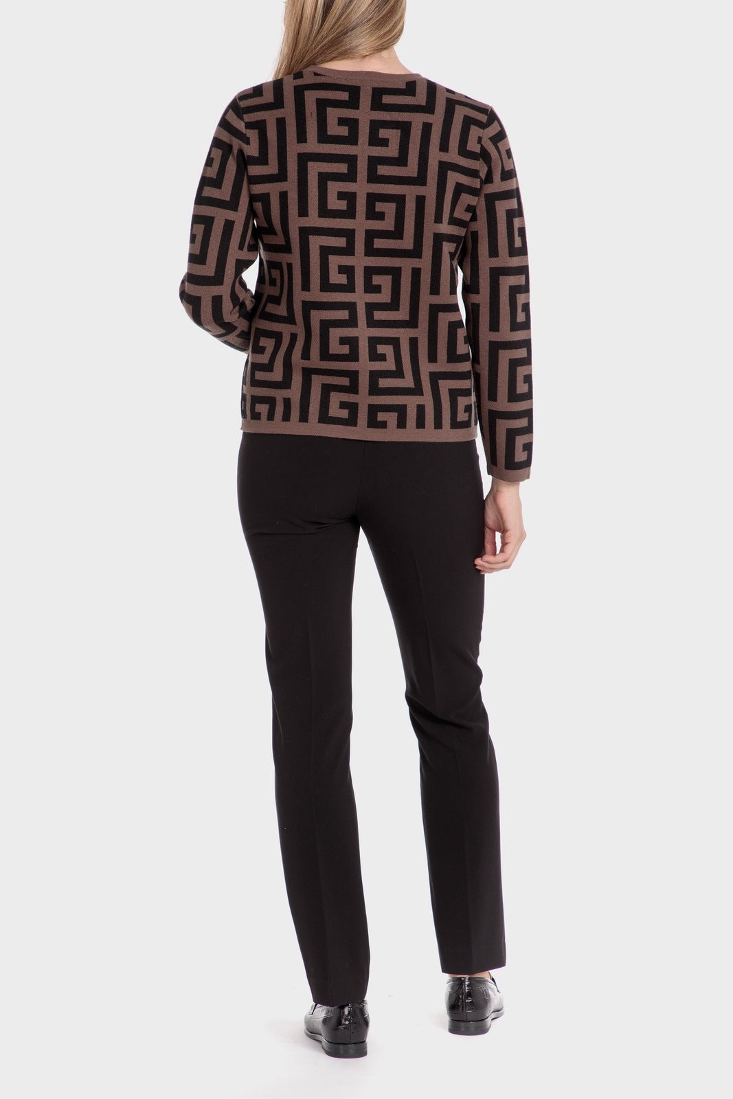 Punt Roma Jacquard Jacket - Brown 4 Shaws Department Stores