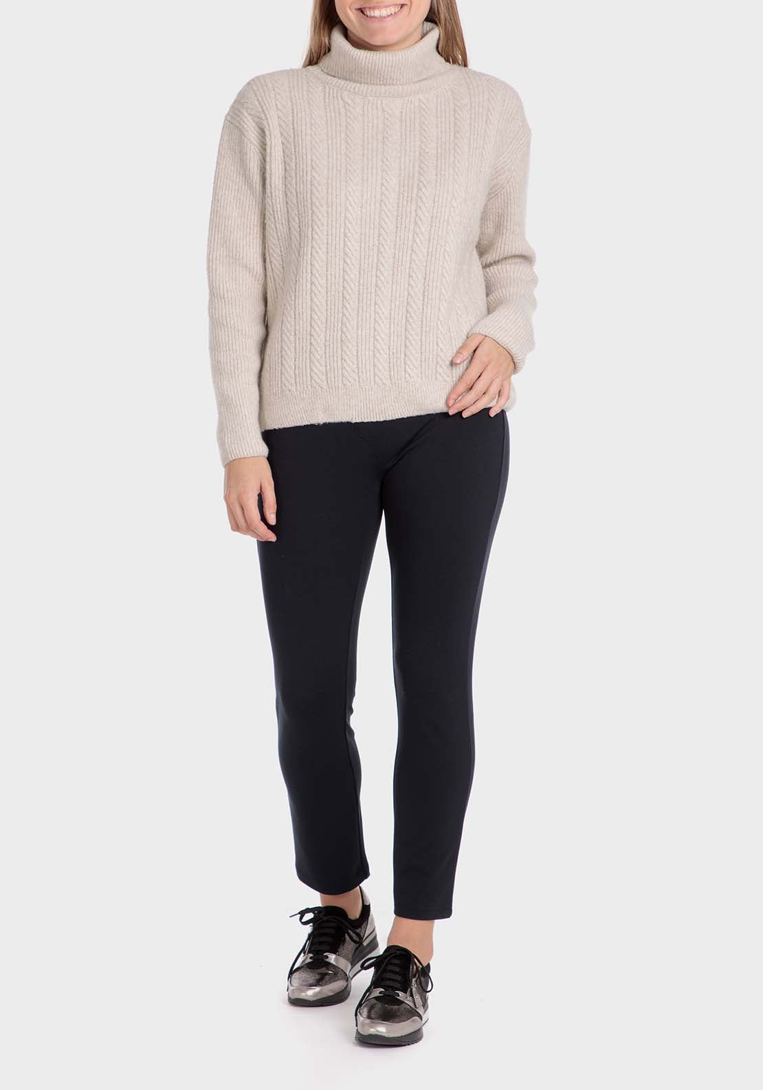 Punt Roma Braids Sweater - Beige 3 Shaws Department Stores