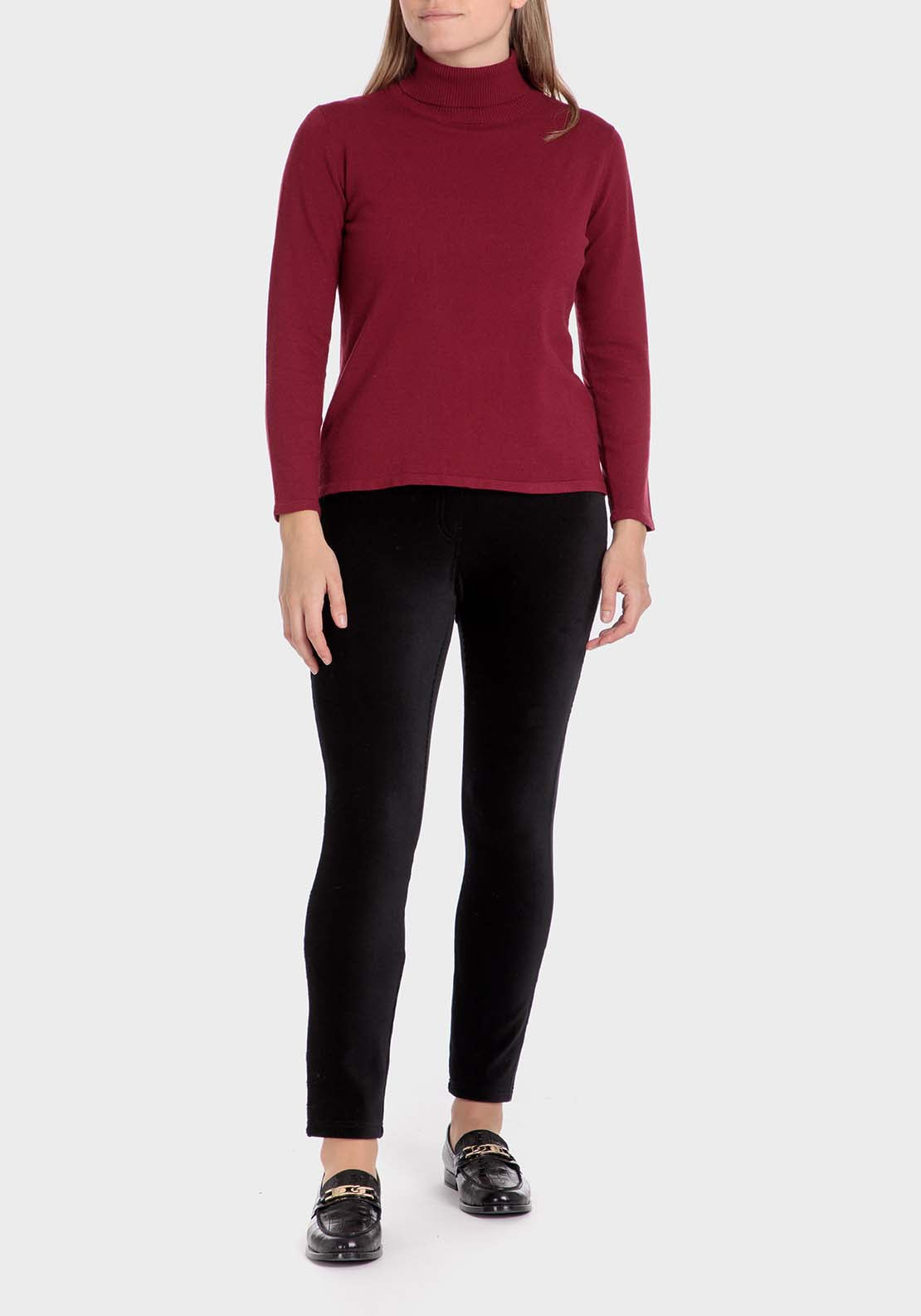 Punt Roma Basic Turtleneck Sweater - Garnet 3 Shaws Department Stores