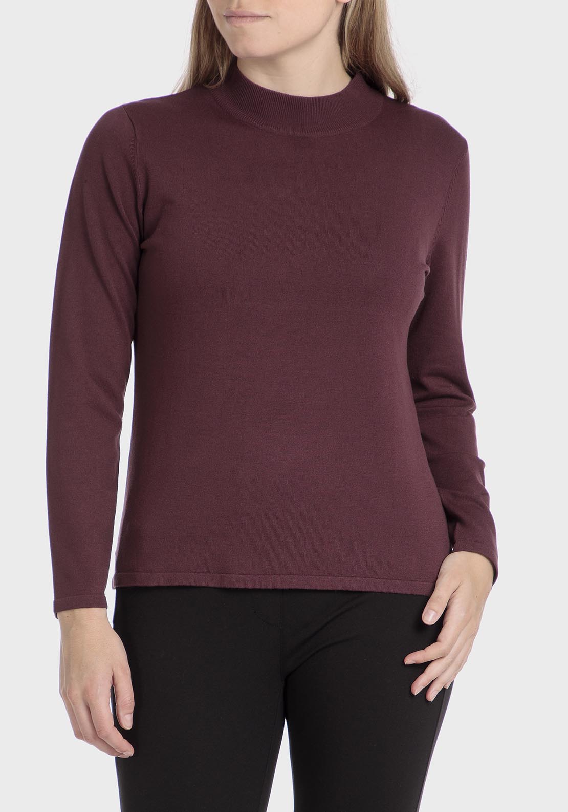 Punt Roma Semi-turtleneck sweater - Red 1 Shaws Department Stores