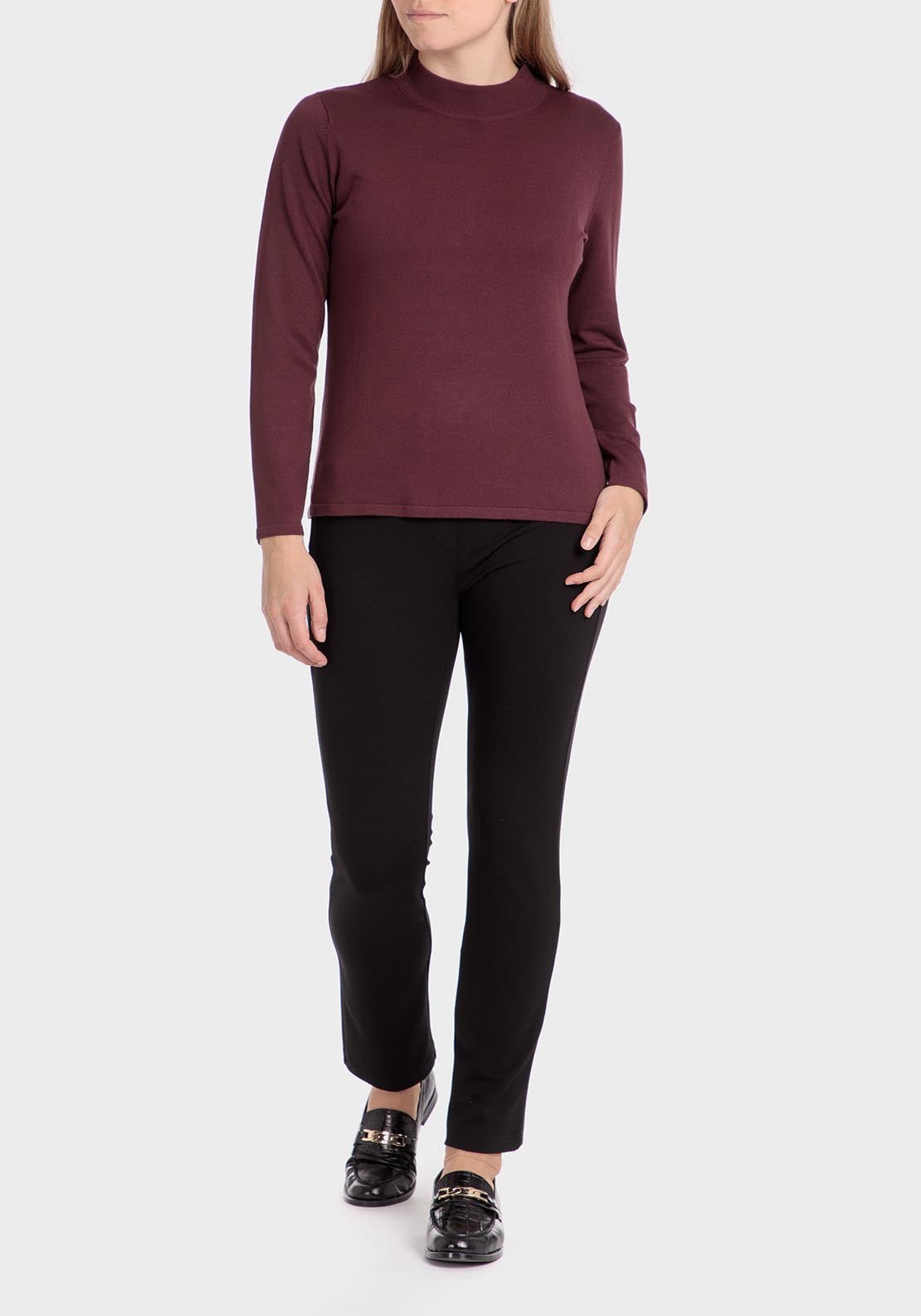 Punt Roma Semi-turtleneck sweater - Red 2 Shaws Department Stores