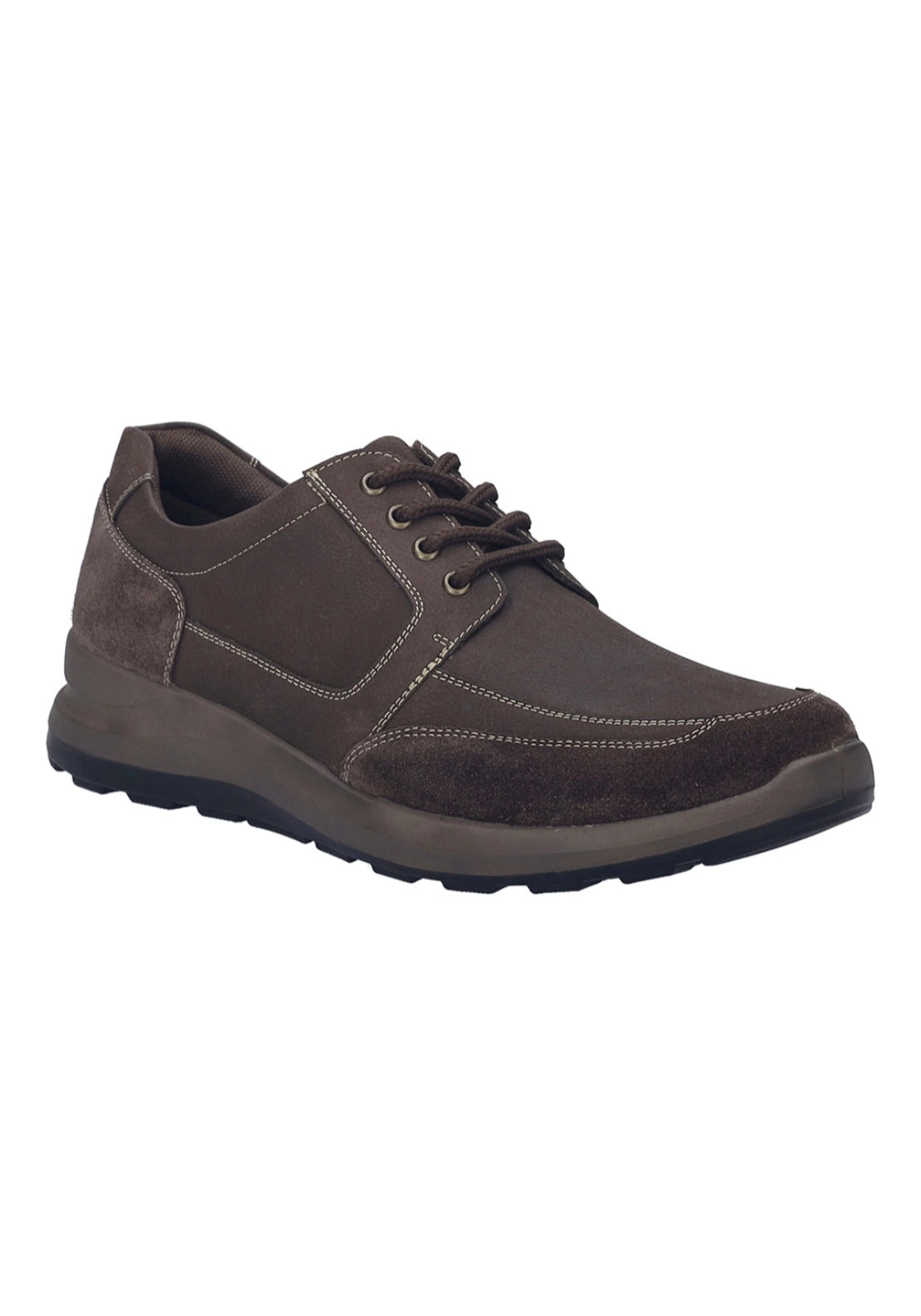Lace Up Nubuck Waterproof Shoes - Brown