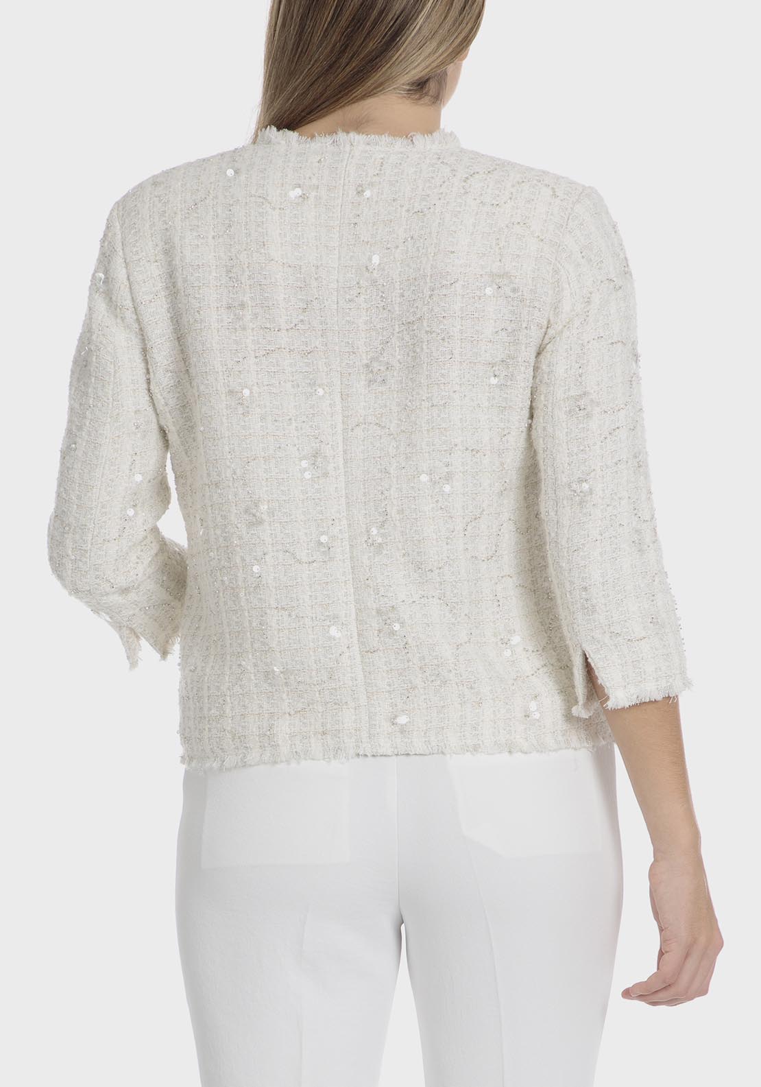 Punt Roma Jacket With Beads - Beige 2 Shaws Department Stores