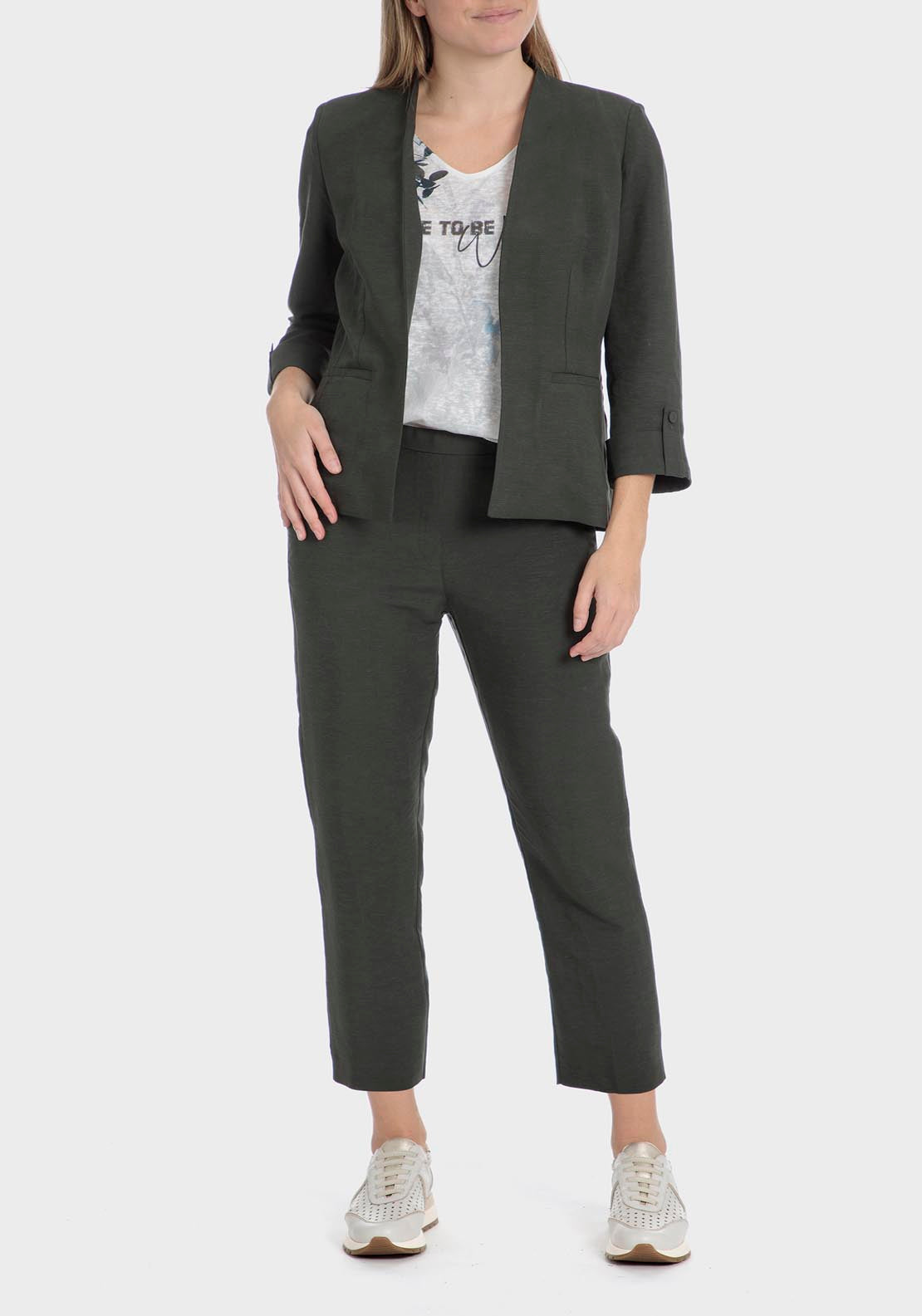 Punt Roma Linen blazer - Green 8 Shaws Department Stores